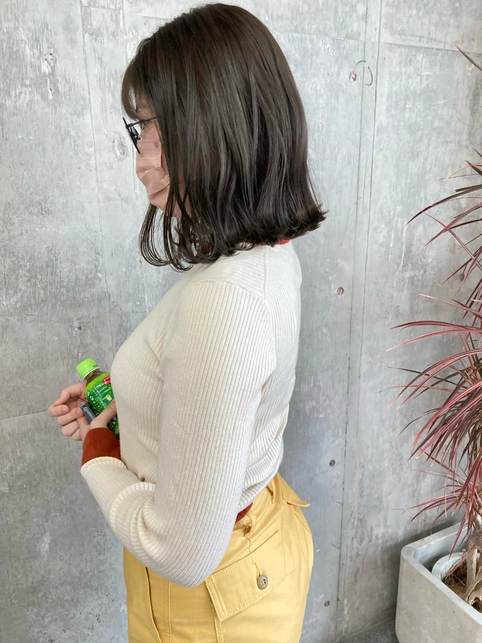 ミディアム カラー ベージュカラー ハイライトカラー オリーブベージュ ハイライト 小木曽智美 /ボブ/ショートのヘアスタイル