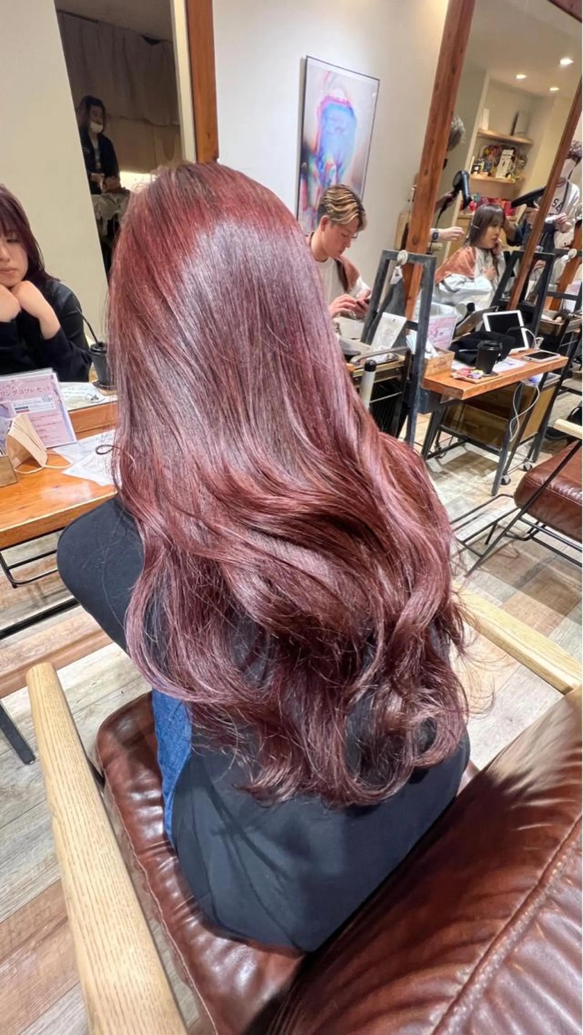 ロング ブリーチなしカラー 美髪矯正・清水天空のヘアスタイル