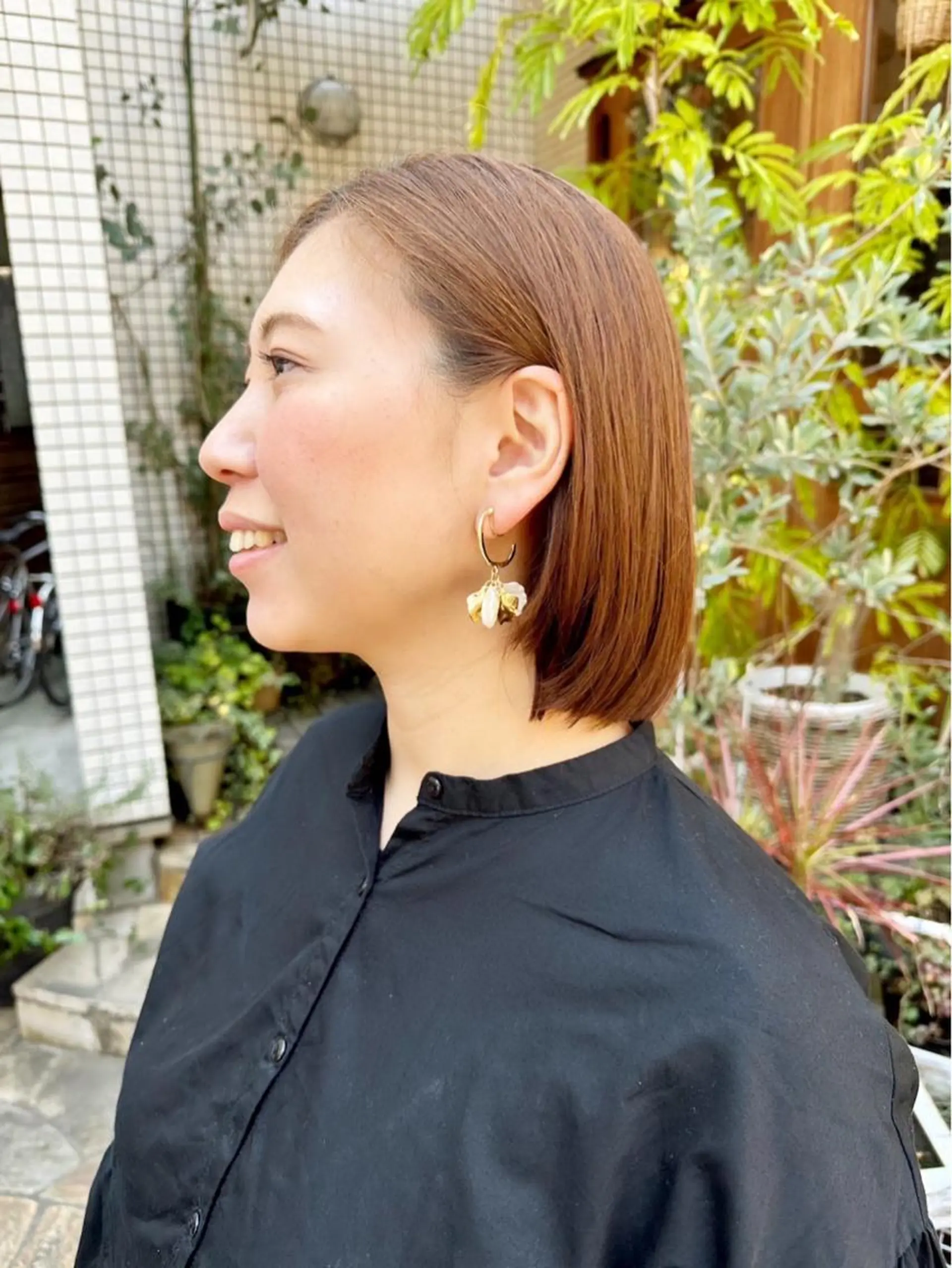 ミディアム ボブ ヘアカラー かつやま めいのヘアスタイル