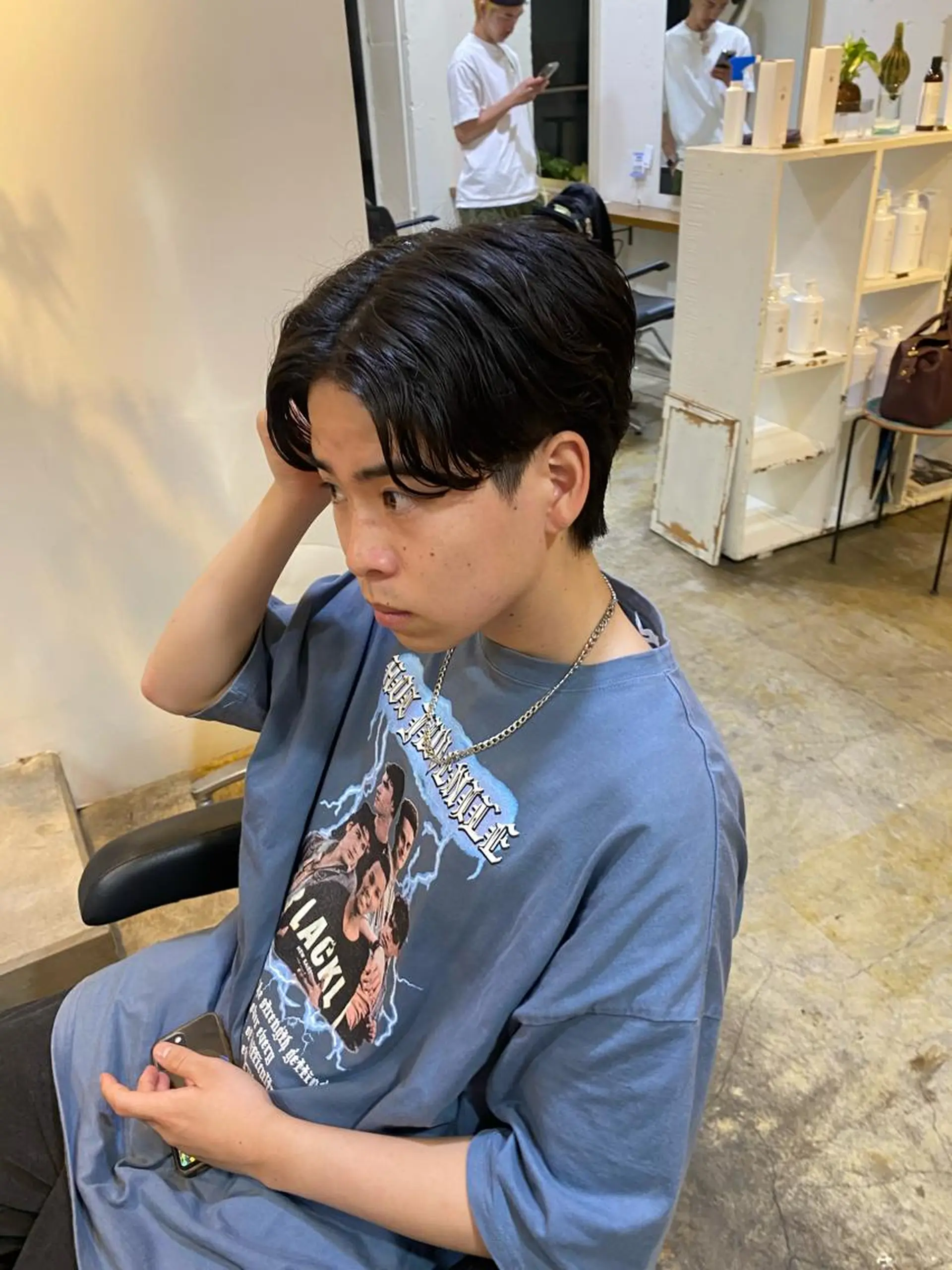 パーマ メンズ カット パーマ トリートメント レイヤーボブ/ 艶カラー/サナ🌼のヘアスタイル