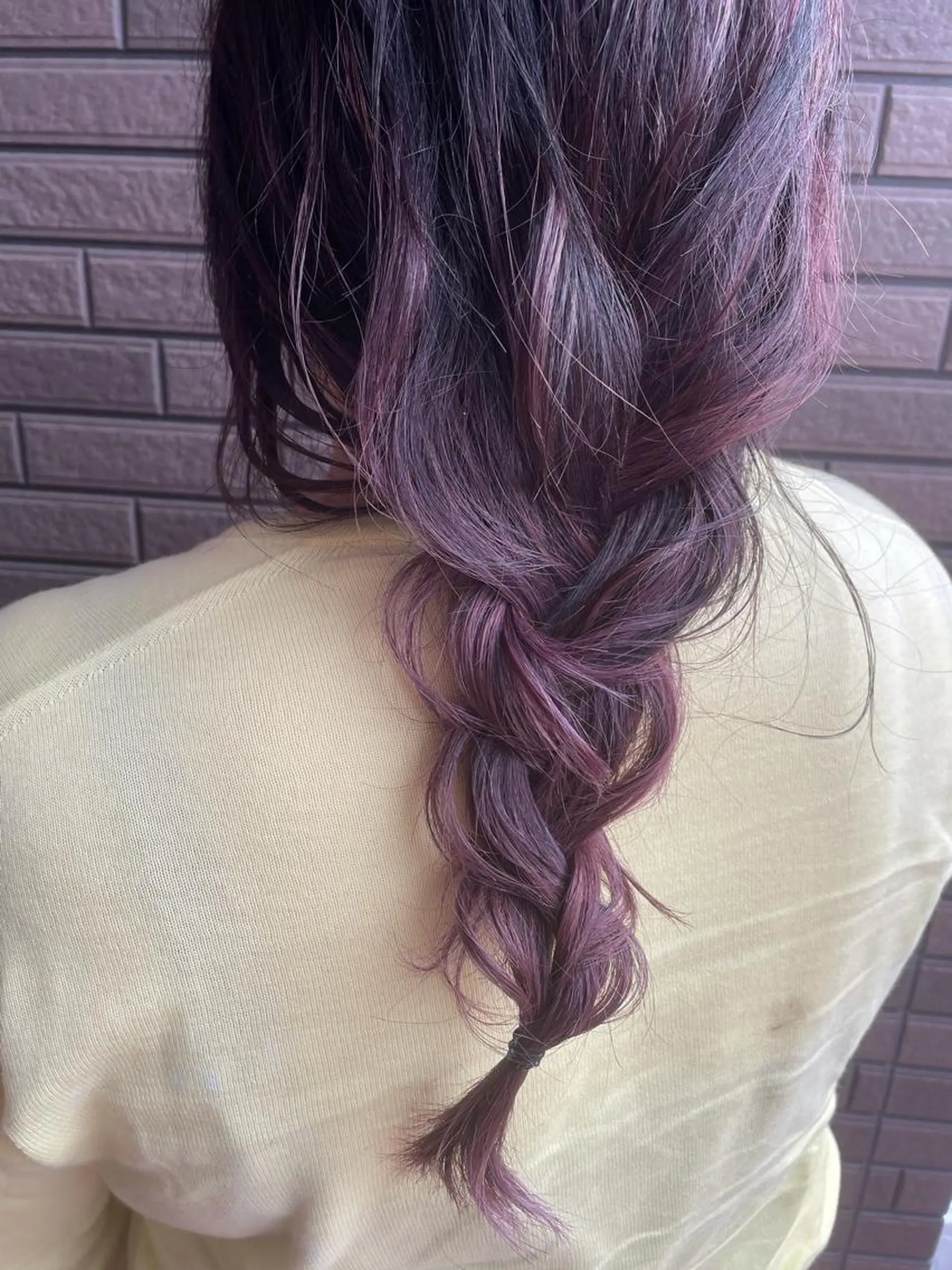 ロング カラー ヘアアレンジ バレイヤージュ ピンクカラー レイヤーカット ヘアカラー 北九州美容室 🕊️わかな✂︎のヘアスタイル