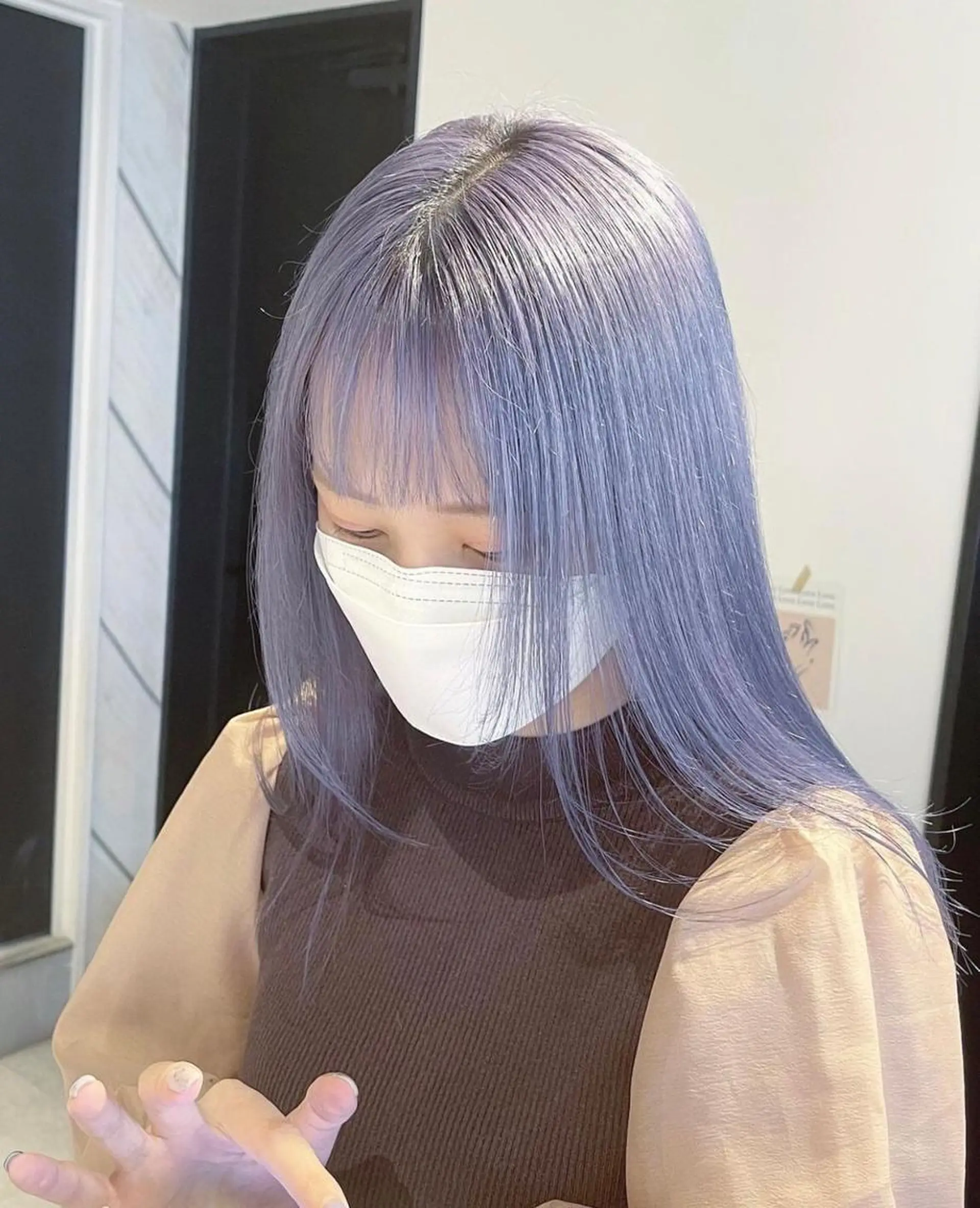 ミディアム カラー パーマ ヘアアレンジ マツエク・マツパ ネイル アイブロウ ショートボブ ミディアムパーマ バレイヤージュ ブリーチ ケアブリーチ カラー特化サロン大阪 ルービック江坂/新城のヘアスタイル