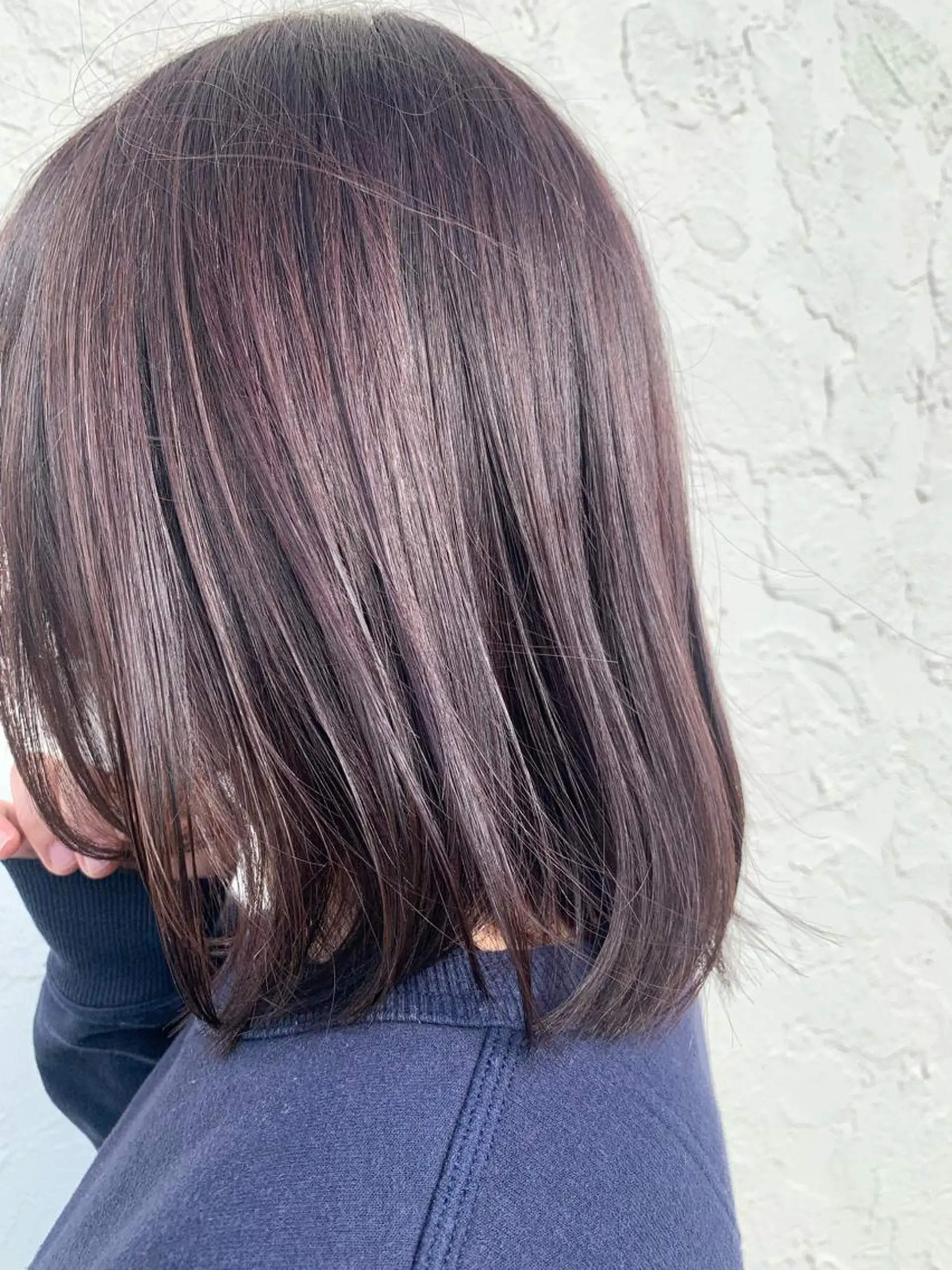 ミディアム カラー ブラウンカラー カワサキ マホのヘアスタイル