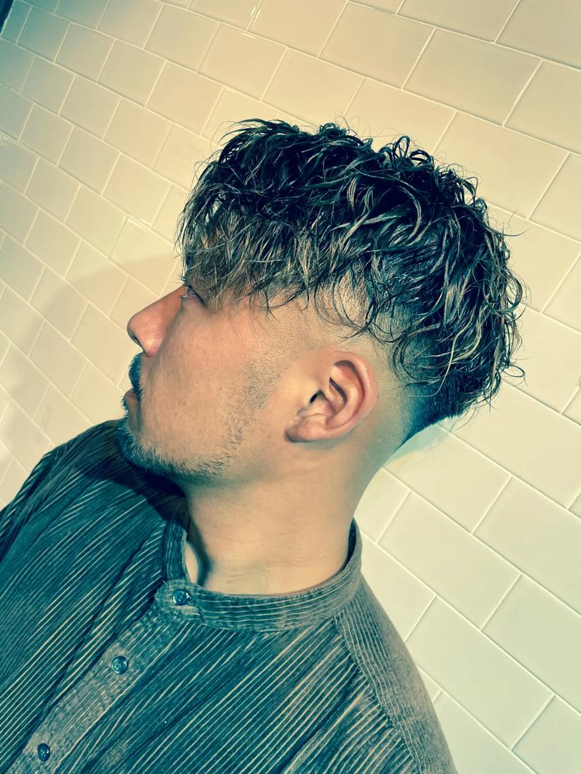 ミディアム パーマ ヘアアレンジ メンズ Kamiya's TOKYO 安孫子のヘアスタイル