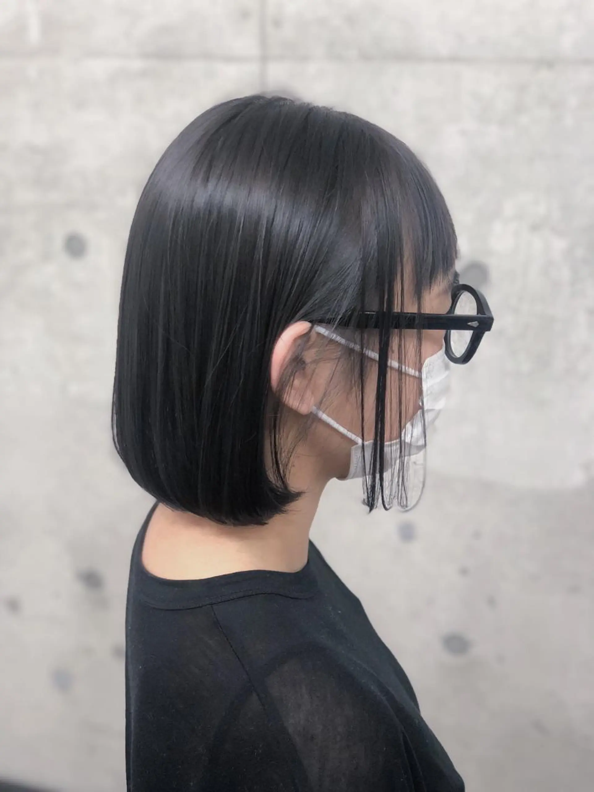 ショート ボブ オン眉 カット ヘアカラー トリートメント MeL 横浜/ ＭＩＨＯのヘアスタイル