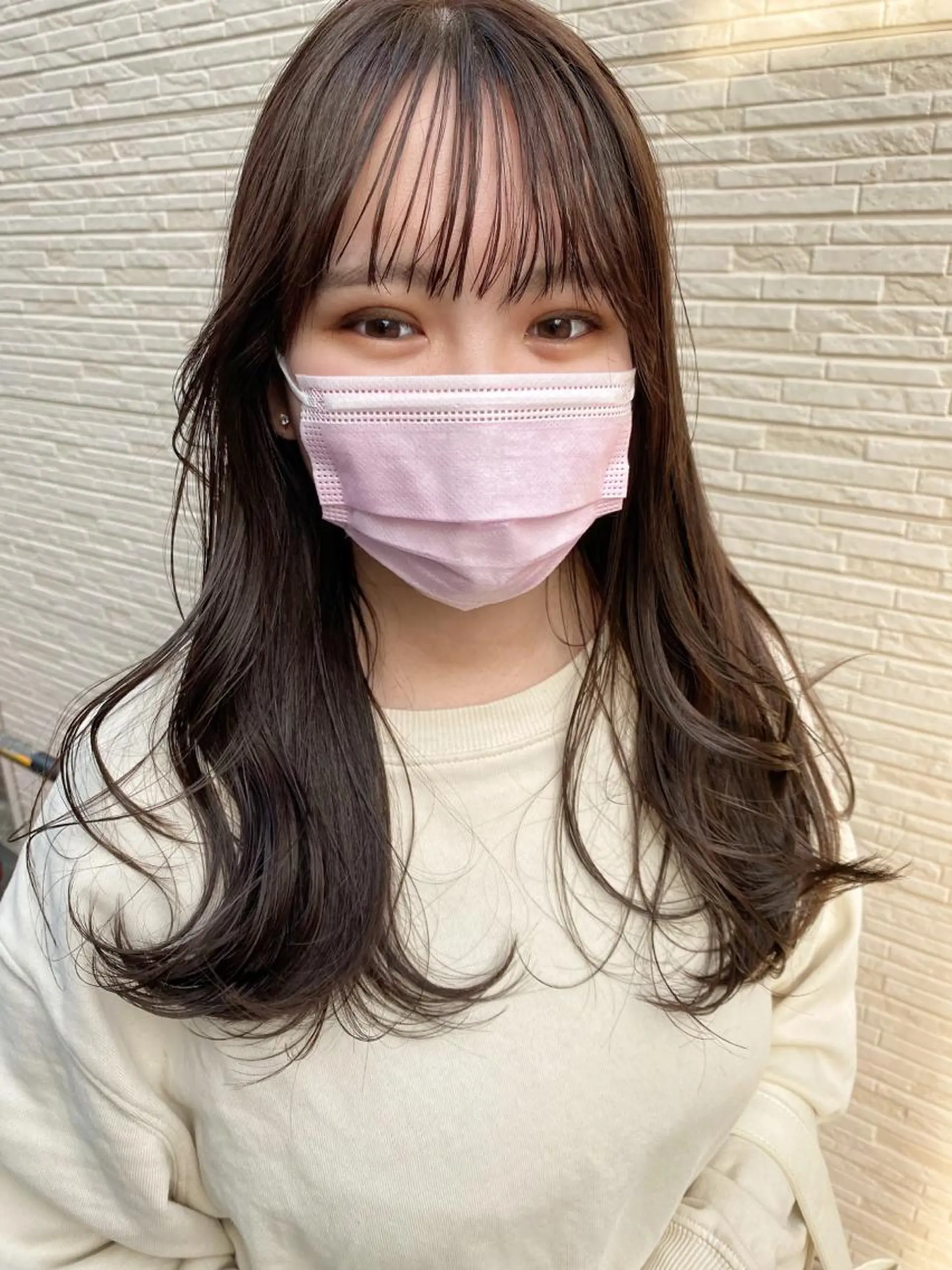 ロング カラー ヘアアレンジ アッシュ アッシュグレー ベージュカラー ブリーチ 透明感カラー 面長/丸顔 小顔レイヤー|橋本のヘアスタイル