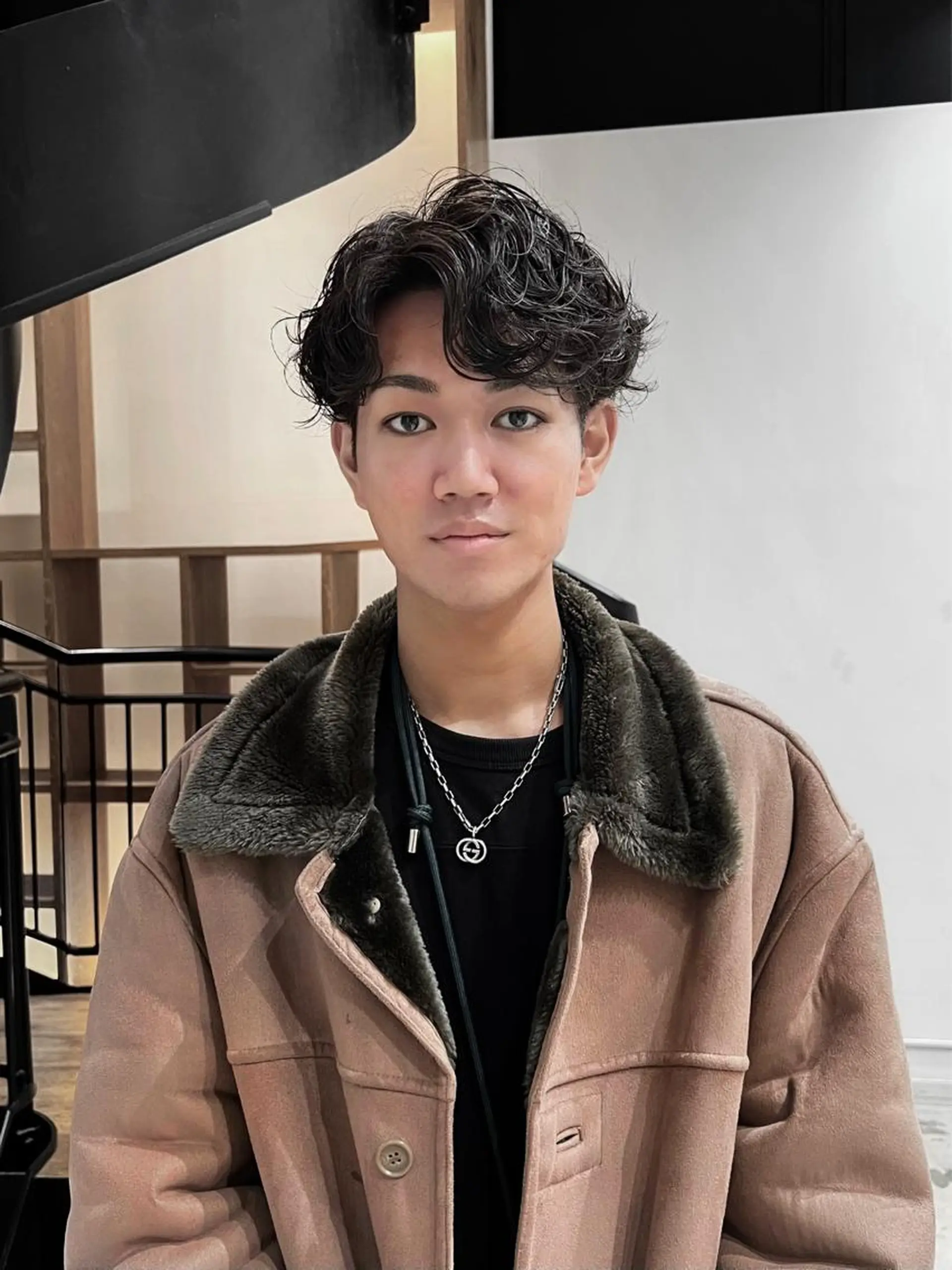 パーマ メンズ メンズパーマ ニュアンスパーマ カット パーマ Qin shaire salon 原宿verno店所属・【センターパート】 ETO／江藤翼の眉毛・アイブロウイメージ