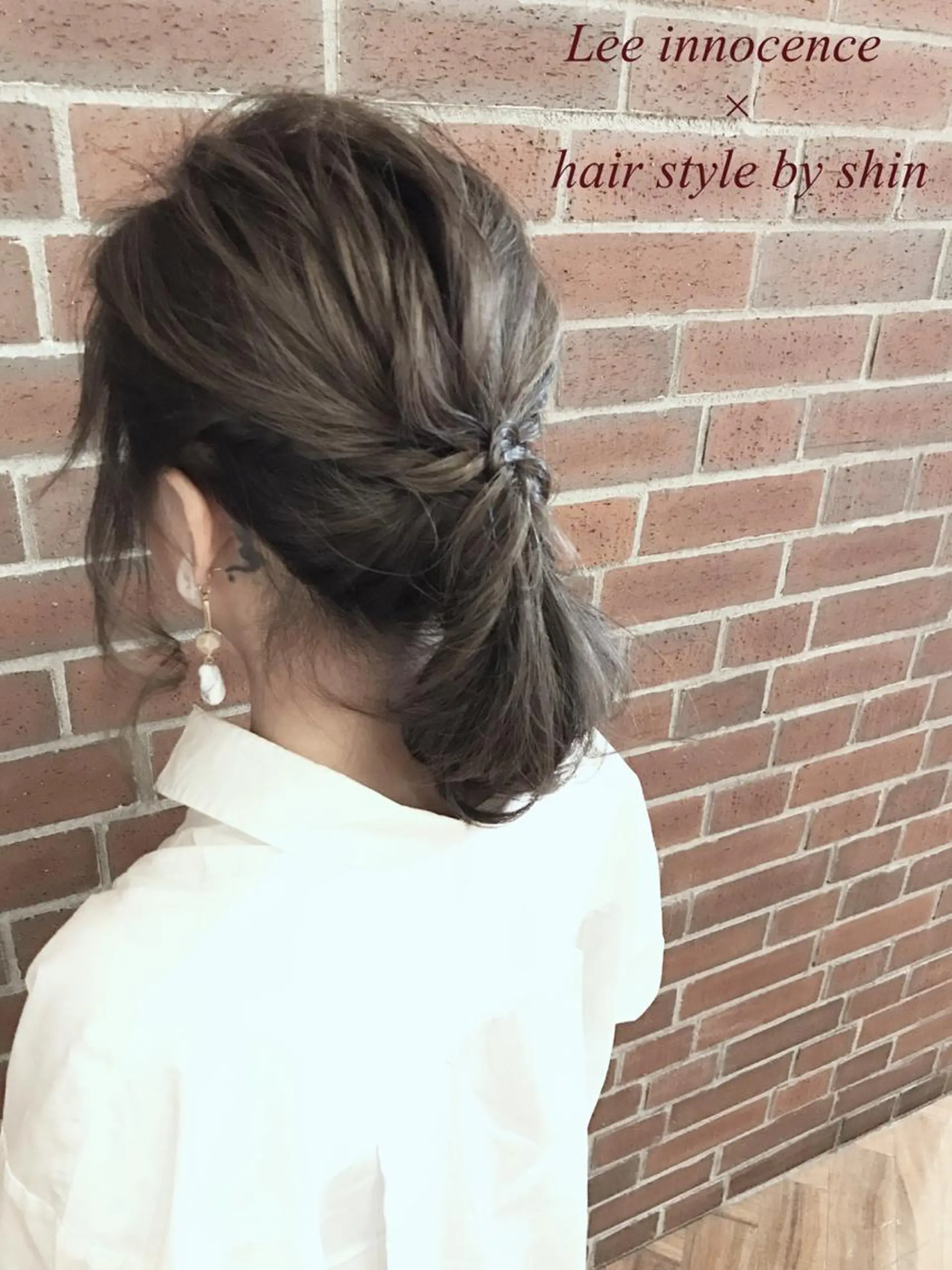 ミディアム カラー パーマ ヘアアレンジ ポニーテール カラー/髪質改善スペ シャリスト宮本　伸一のヘアスタイル