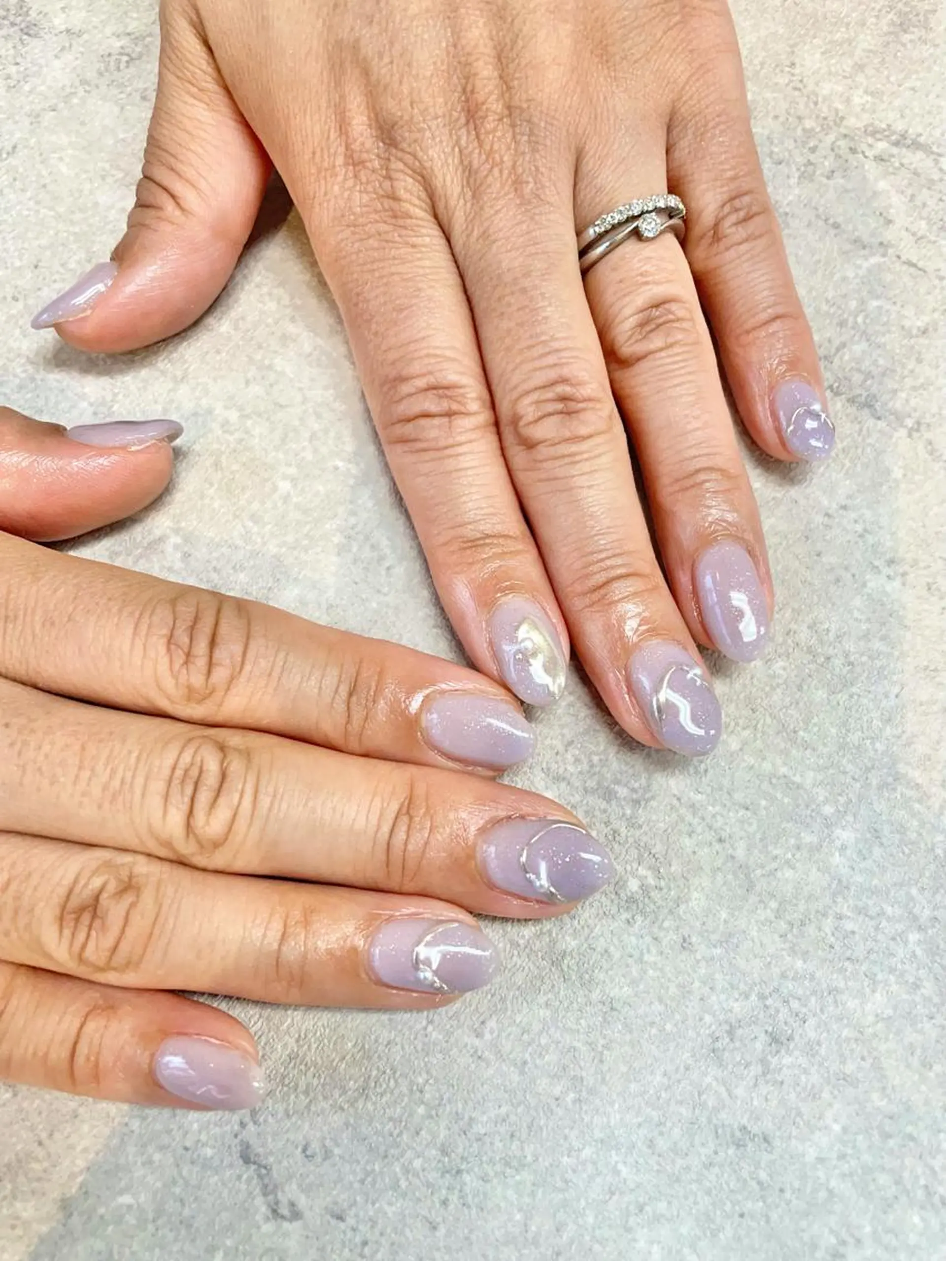 ネイル ミラーネイル ニュアンスネイル 夏ネイル ハンドネイル FASTNAIL PLUS 新宿店のネイルデザイン