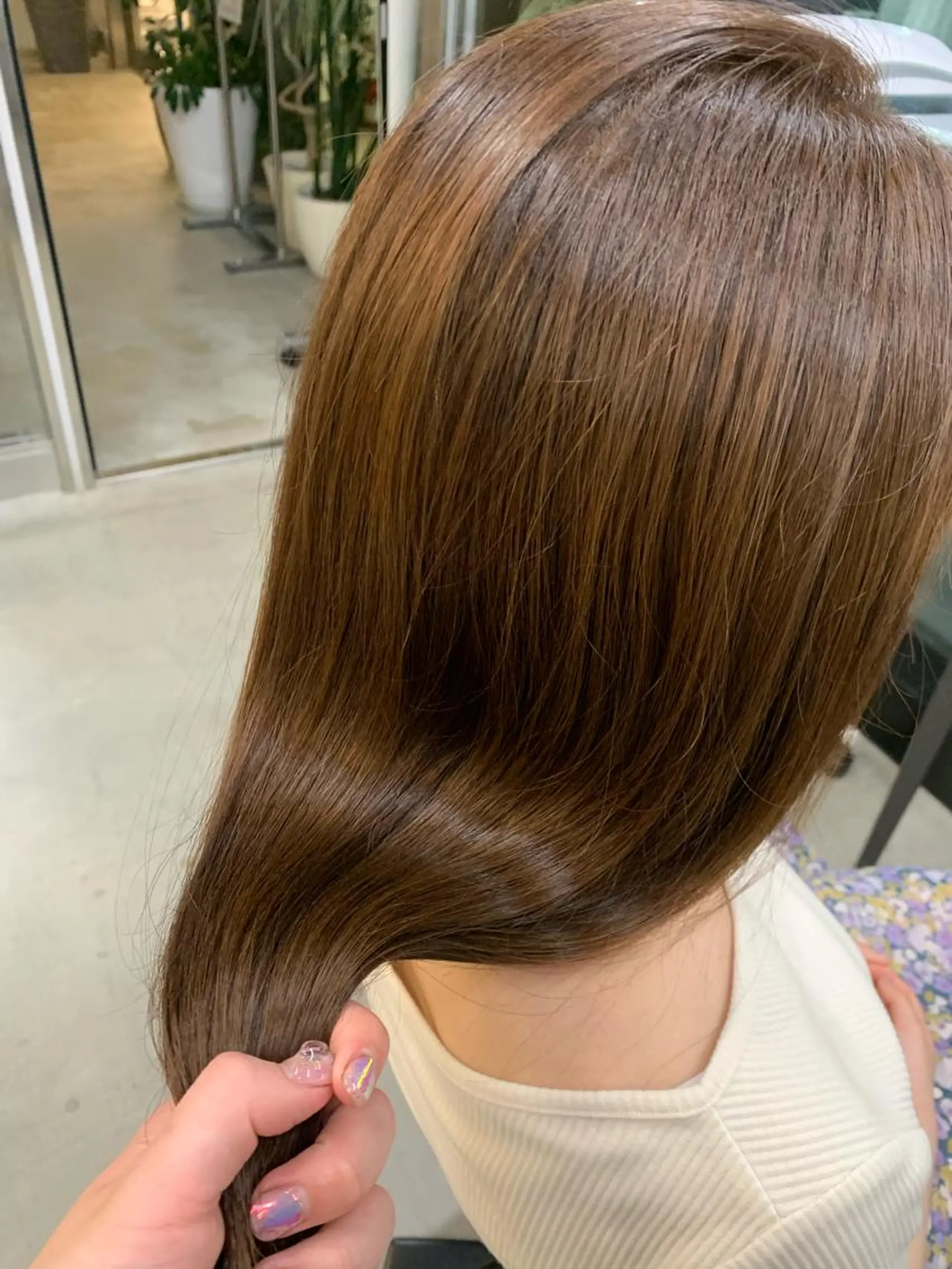 ミディアム カラー 透明感/オリーブ/ グレージュ/YUKAのヘアスタイル