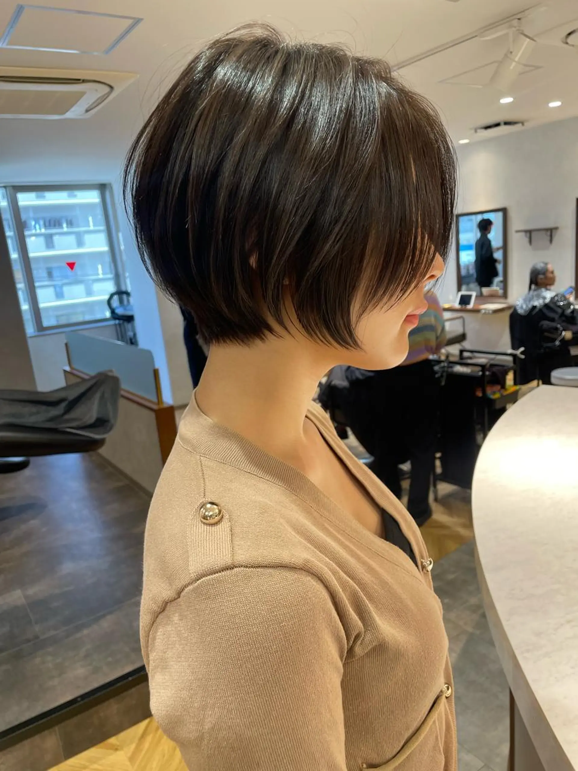 ショート カット ヘアカラー トリートメント かえ🩶韓国ボブ🎀 透明感カラー🥣のヘアスタイル