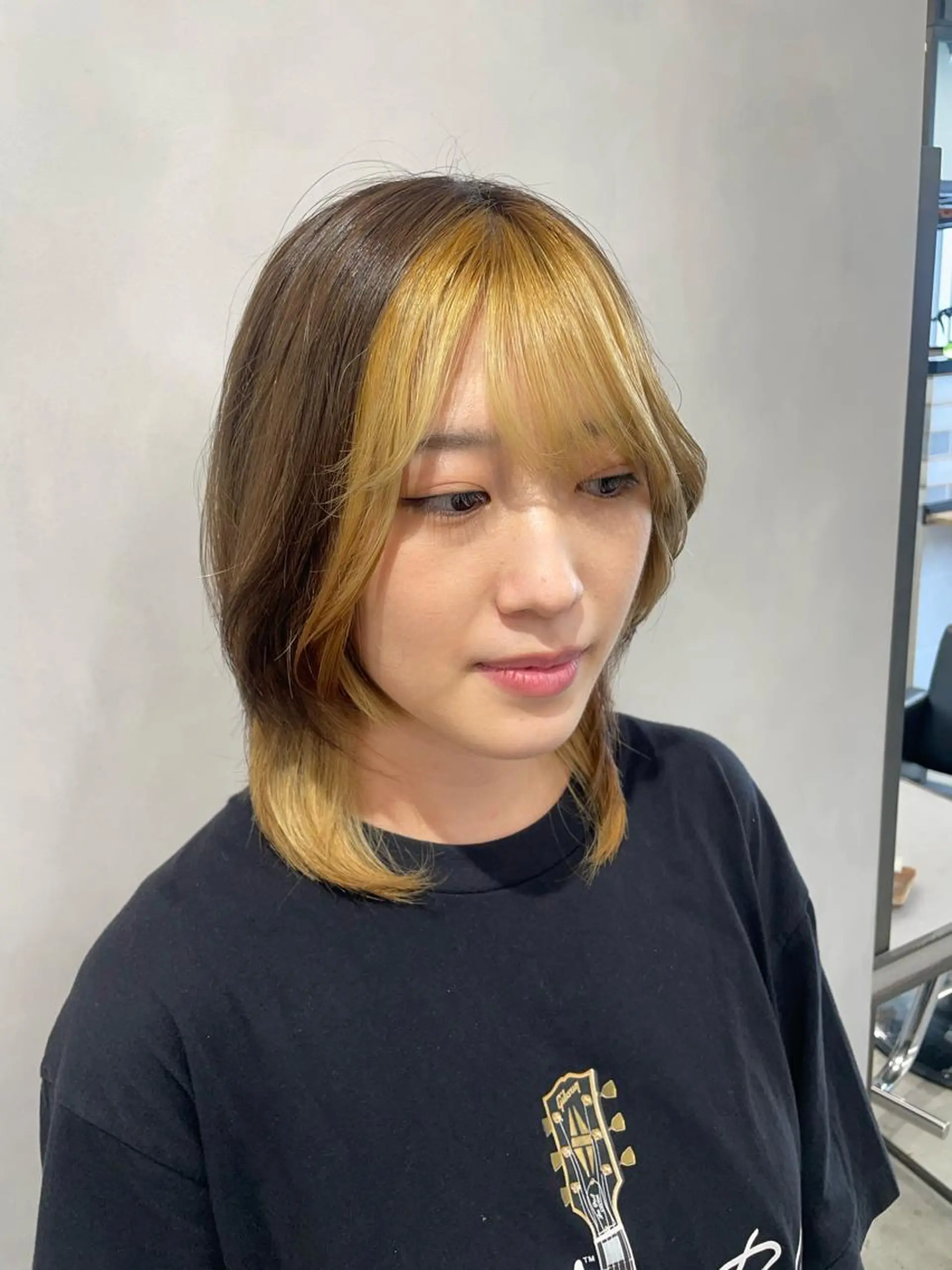 ミディアム カラー ミストバング  フェイスフレーミング カット ヘアカラー トリートメント 透明感カラー✨艶髪 制作🌱山根あゆみのヘアスタイル