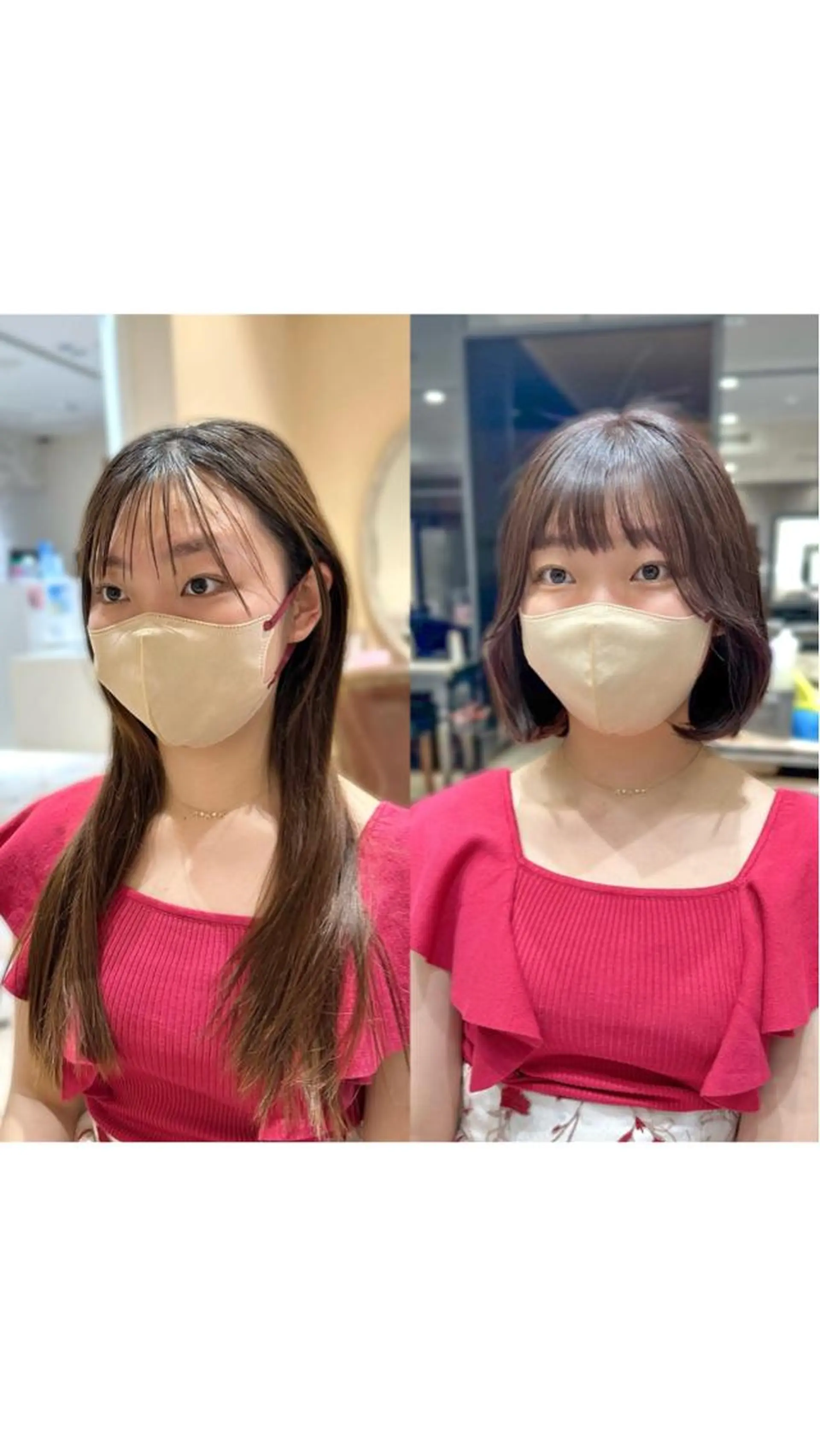 ミディアム カラー ベージュカラー イルミナカラー ピンクカラー ピンクベージュ ボブ 🌈小顔似合わせ SHIHO🌈のヘアスタイル
