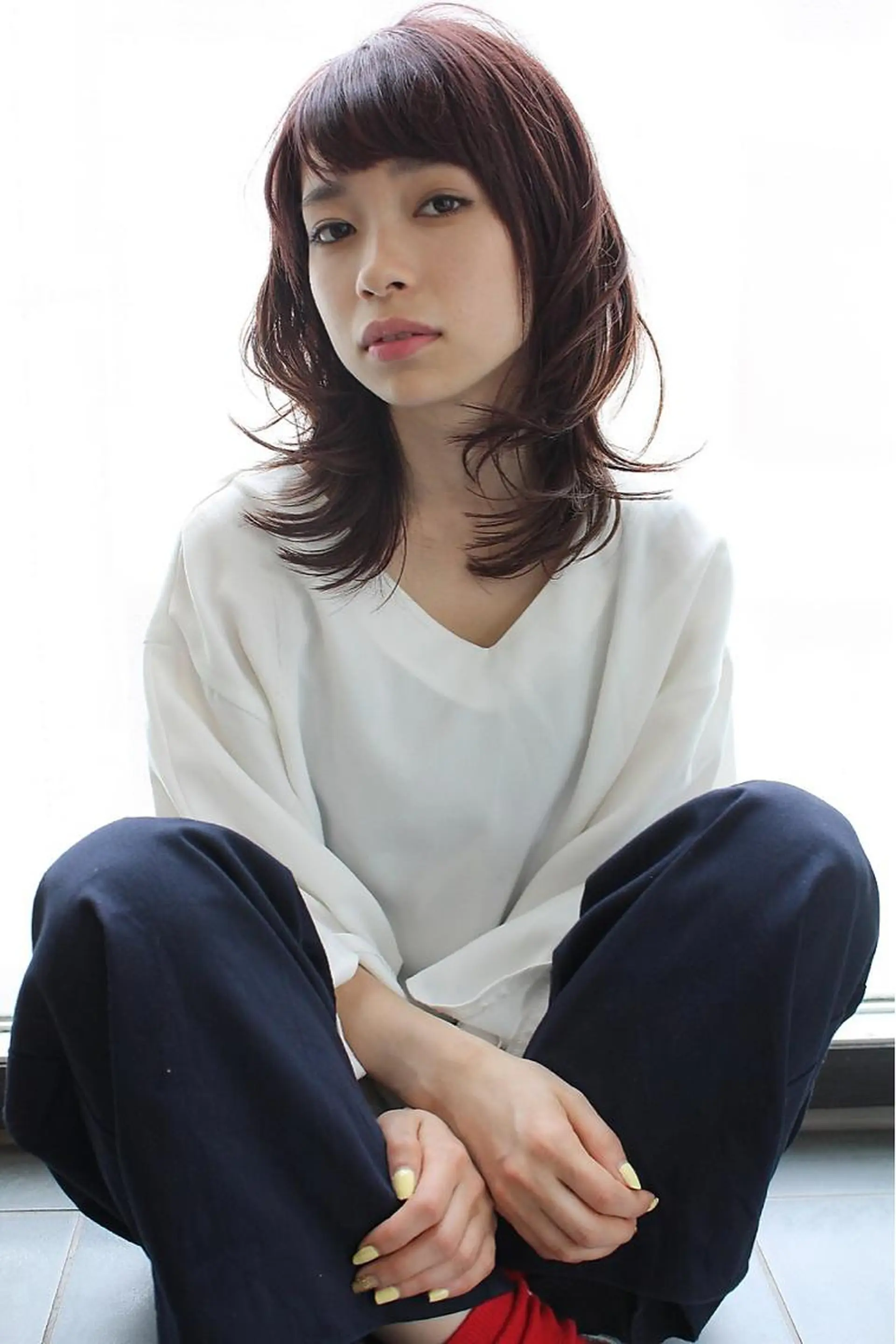 ミディアム カラー アディクシーカラー イルミナカラー くせ毛 髪質改善 縮毛矯正 tuuli トゥーリのヘアスタイル