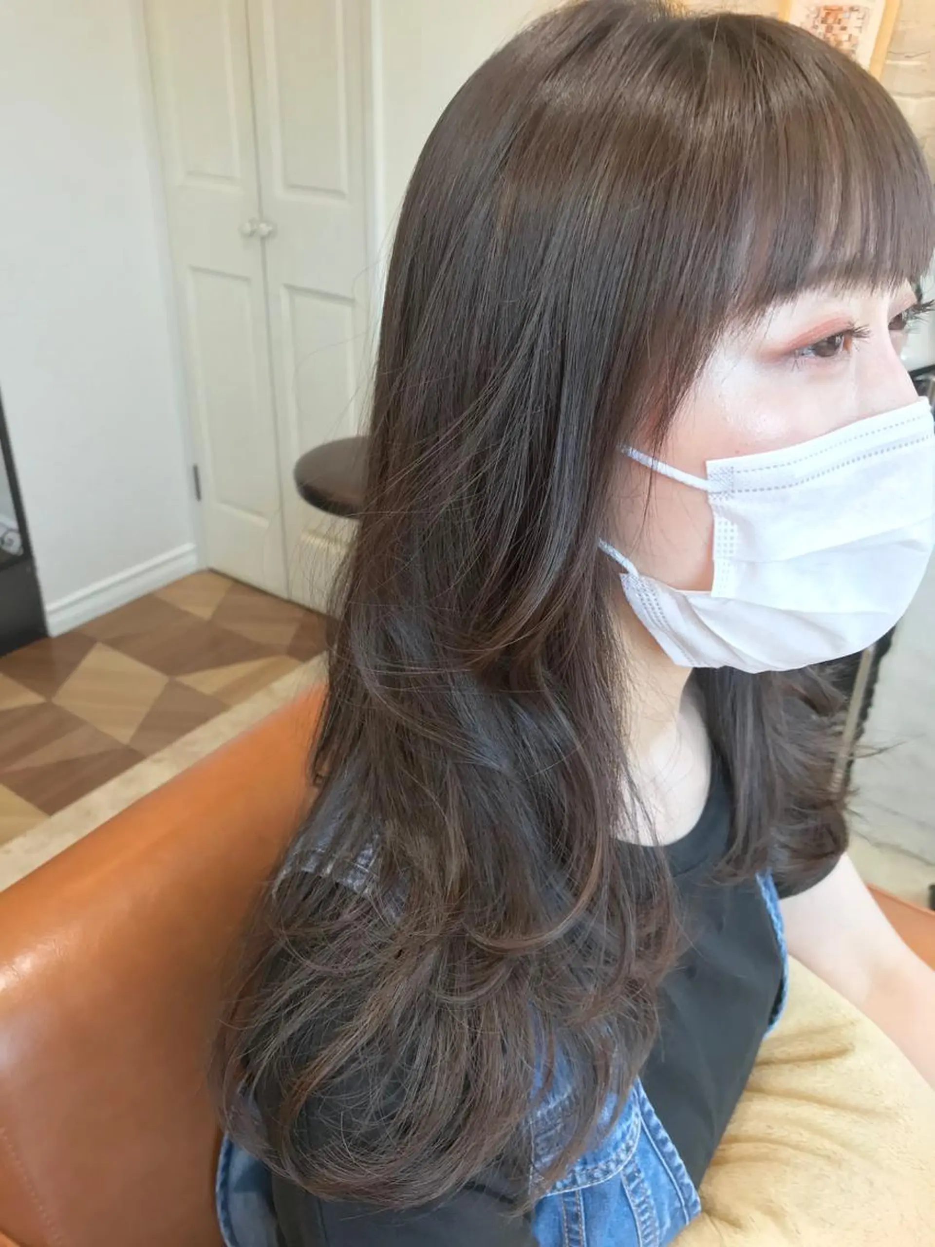 セミロング カラー 顔周りカット 🌸Bob🌸 市井友佳子のヘアスタイル