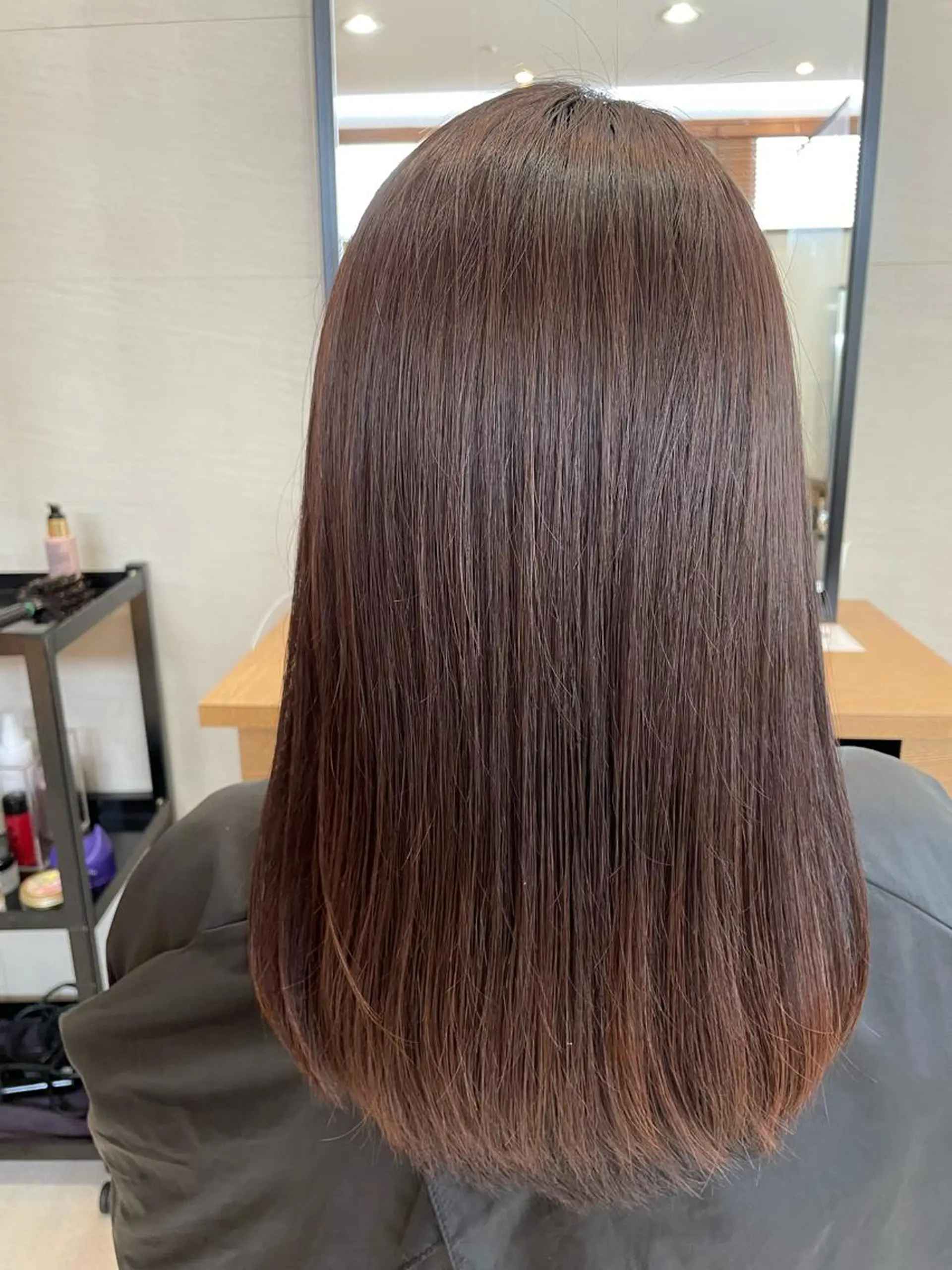 セミロング パーマ 酸性ストレート ストレートパーマ ボブ/ミディアム 親しみやすさ/さくらのヘアスタイル