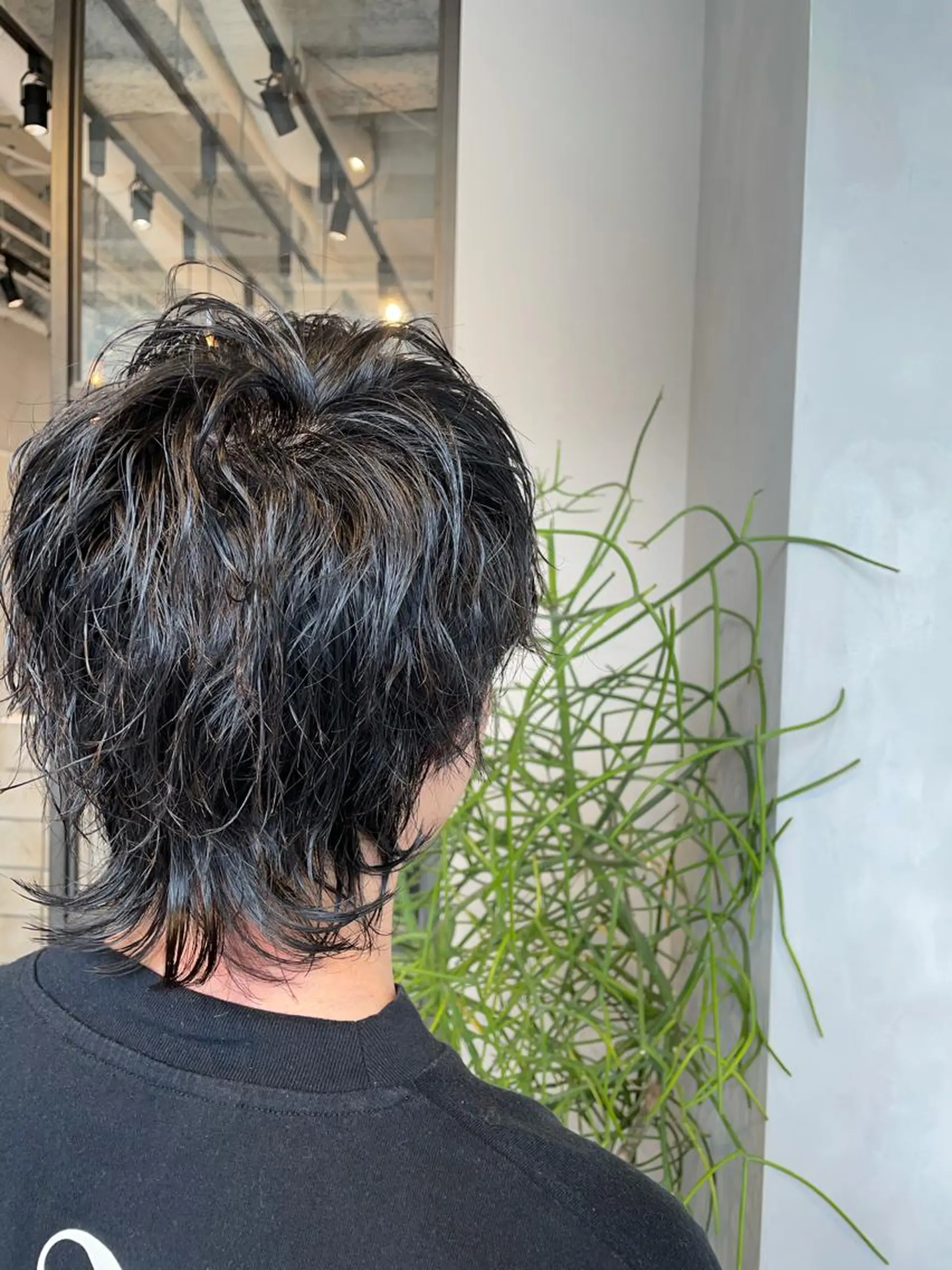 ショート パーマ メンズ カット パーマ ヘアセット 渋谷レイヤーカット/ 暖色艶カラー🩵高橋のヘアスタイル