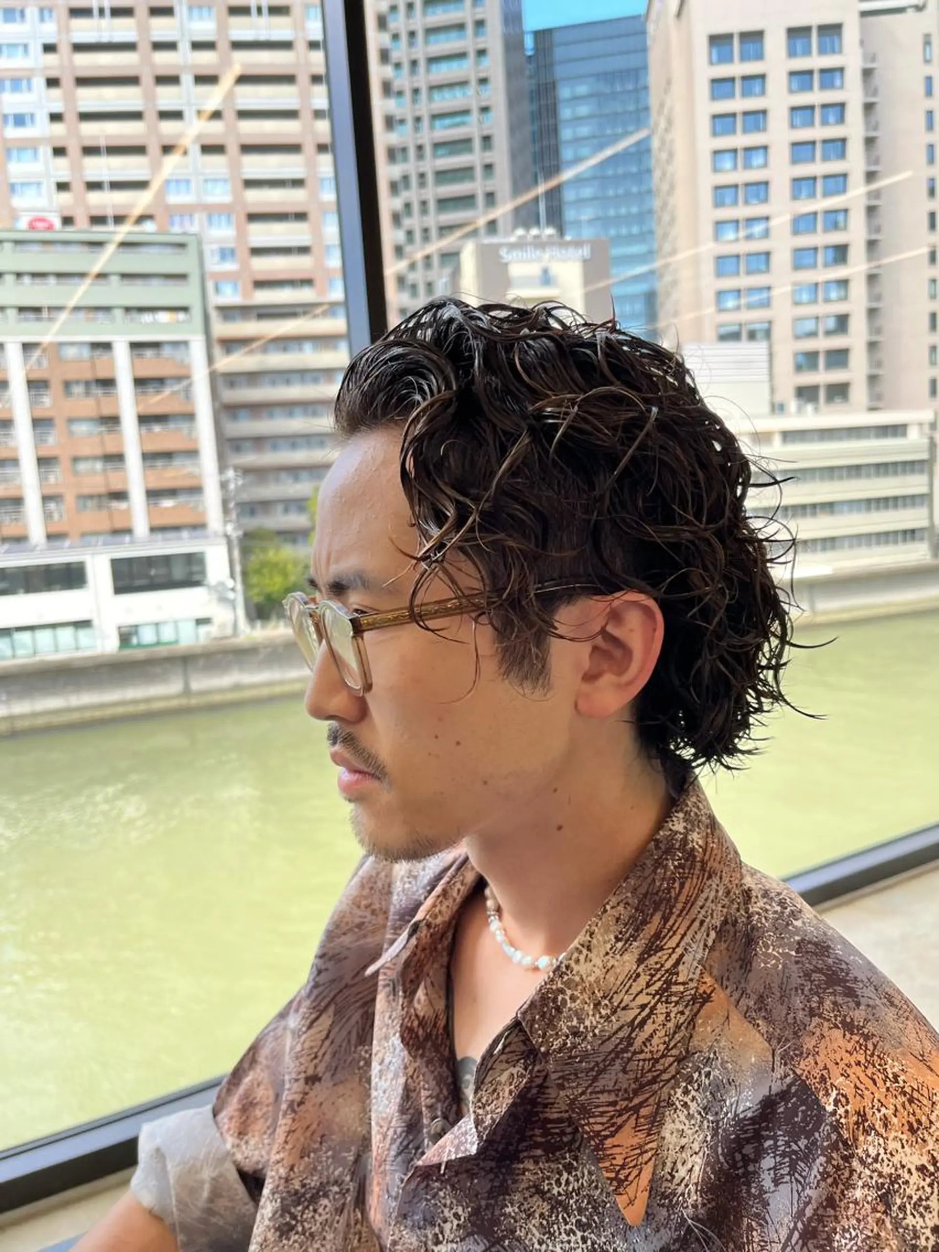 ショート パーマ メンズ カット パーマ ダブルカラー/ ケアブリーチ/クニトのヘアスタイル