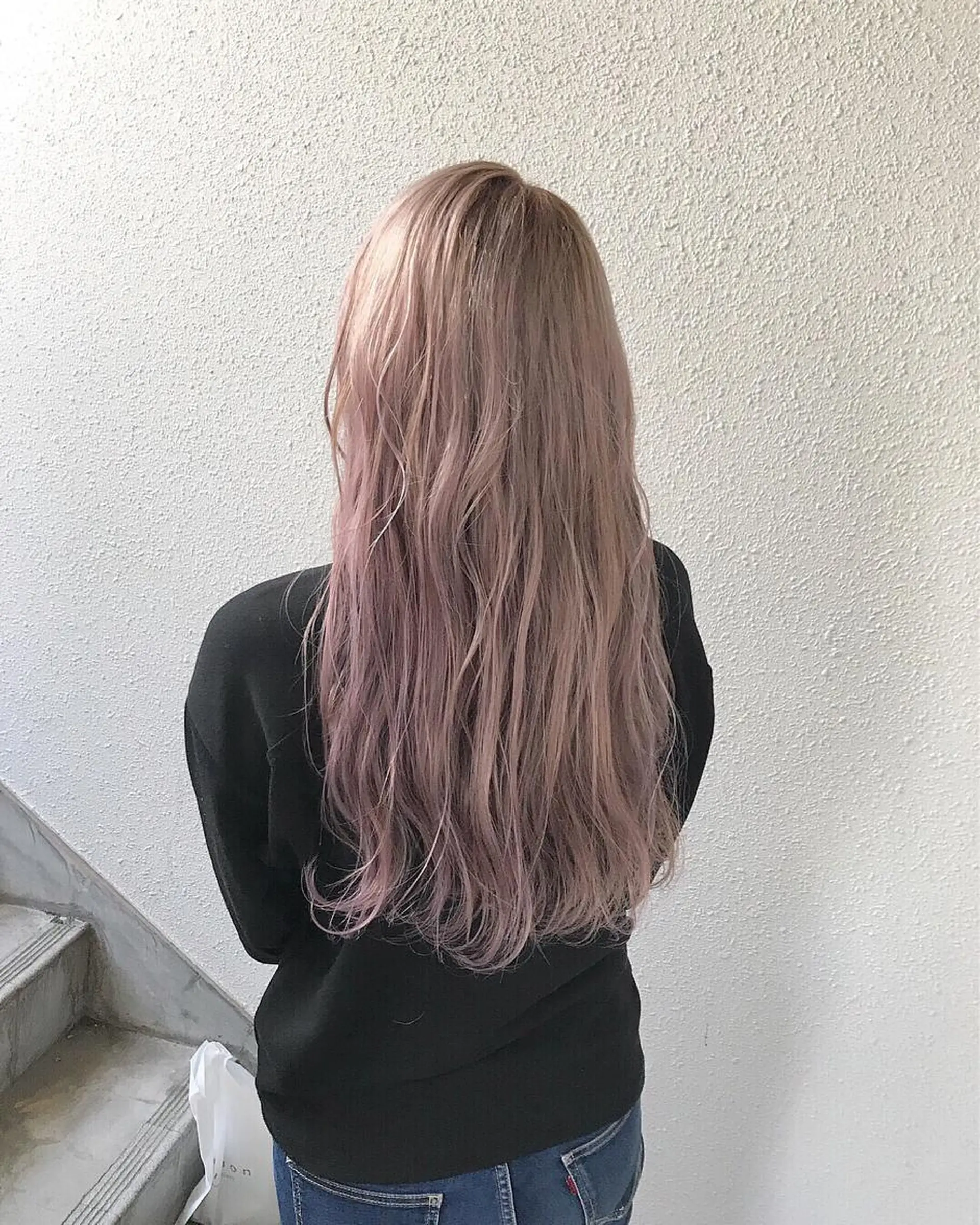 ロング カラー ブリーチ ピンクカラー インナーカラー/天神 ブリーチ/吉田のヘアスタイル