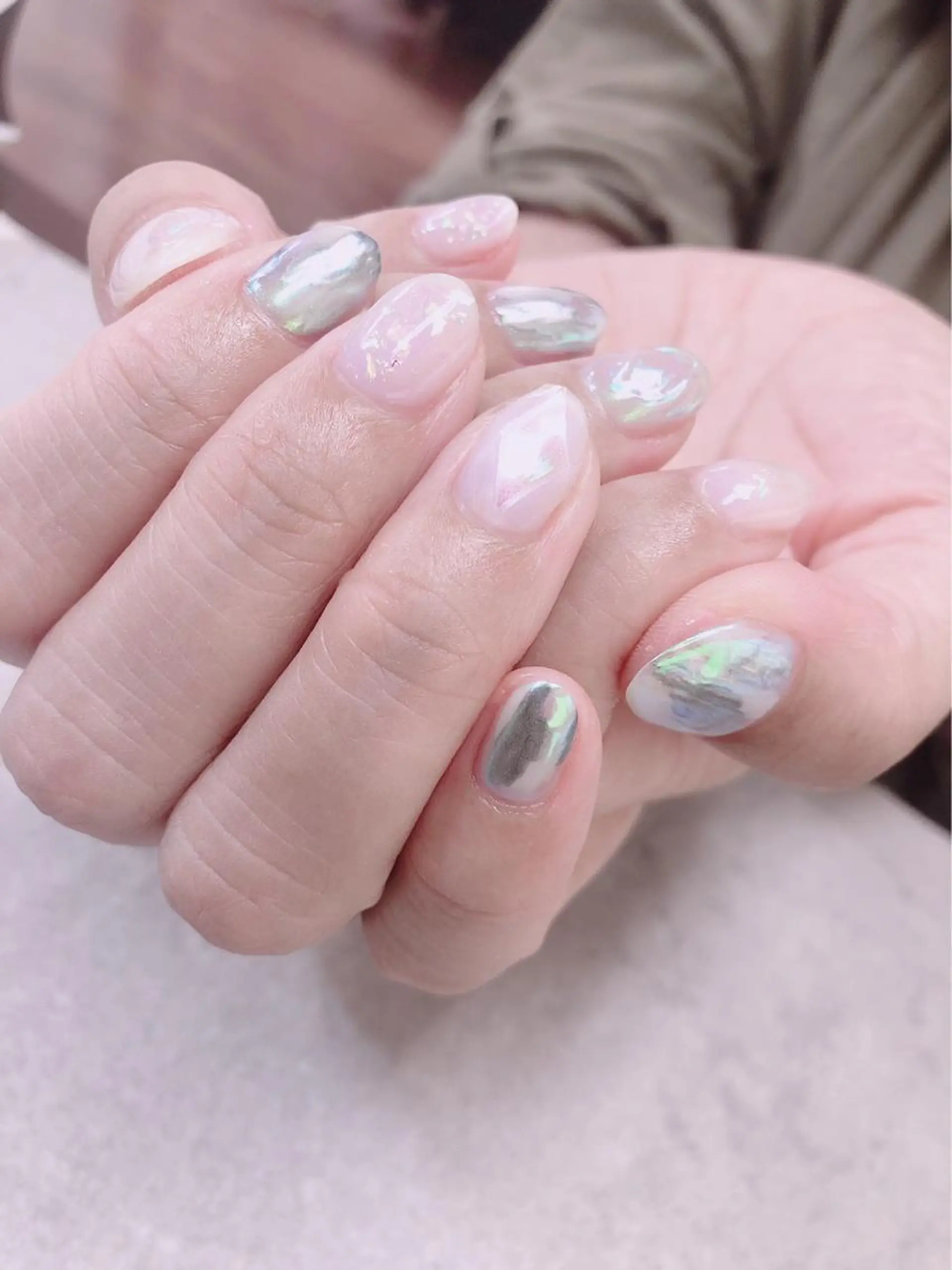 ネイル ミラーネイル ニュアンスネイル ハンドネイル ハンドケア FASTNAIL PLUS 新宿店のネイルデザイン
