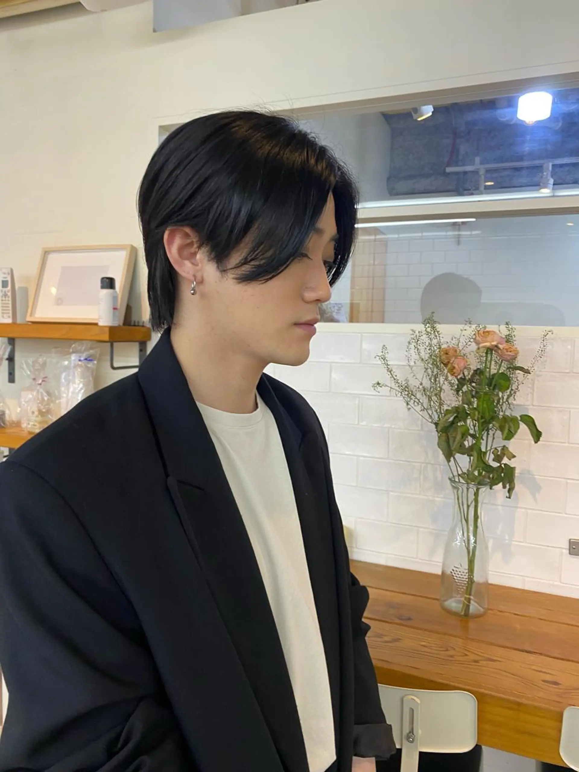 メンズ カット yumeka🩶ボブ 暖色/透け感カラーのヘアスタイル