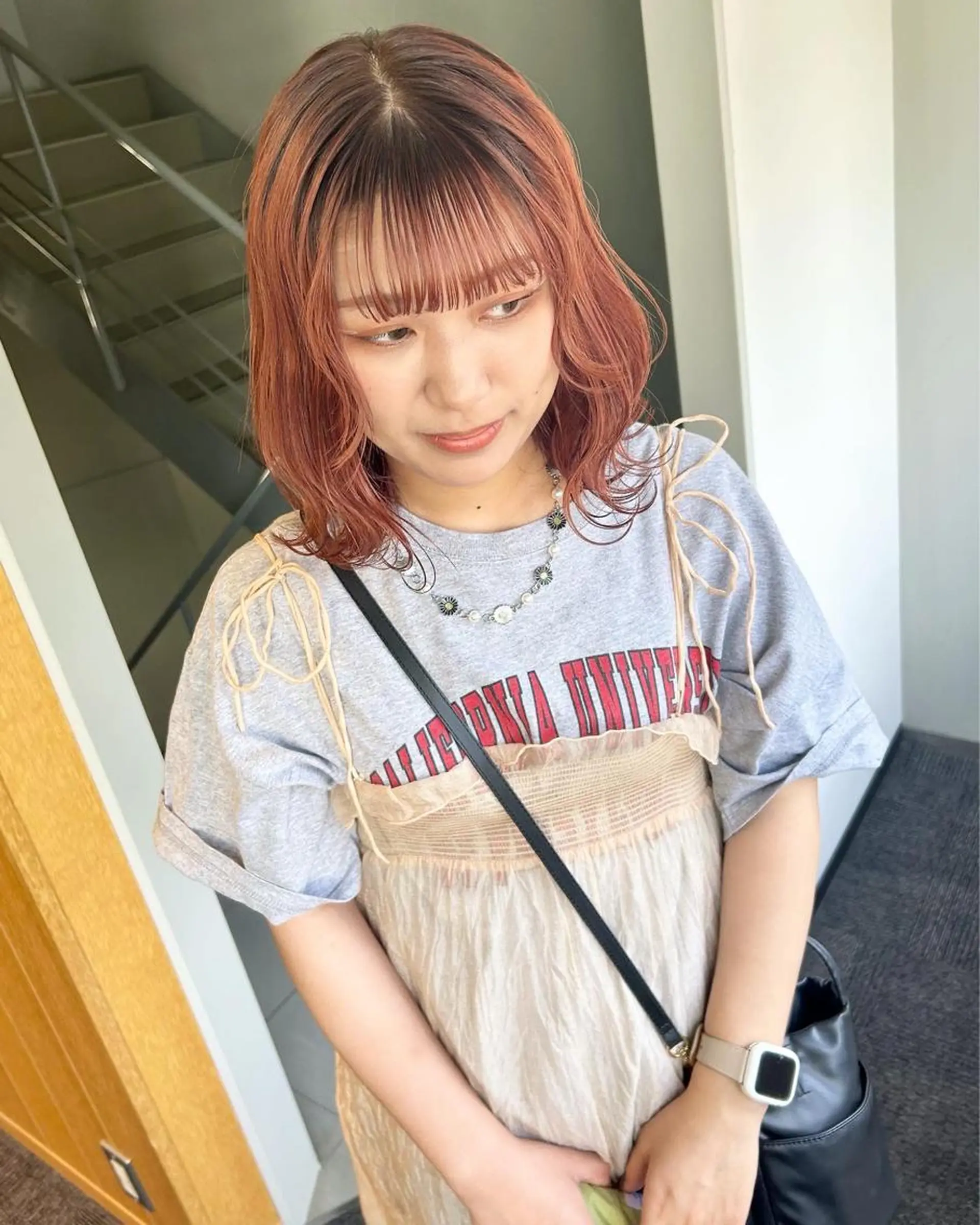 セミロング 髪と音処　マトぺ所属・デザインカラー/ボブ ブリーチカラー/ユリのヘアスタイル