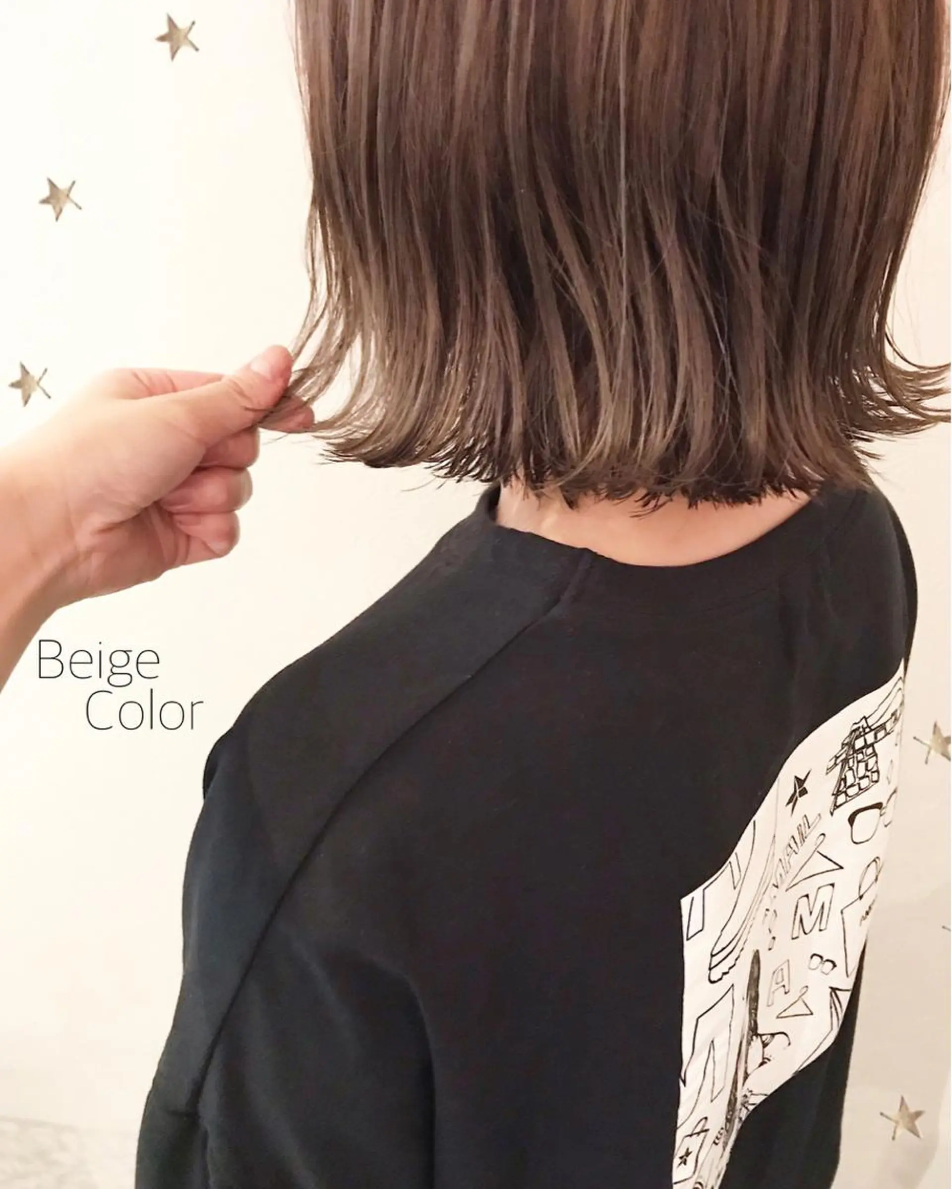 ミディアム カラー ヘアカラー 市川 千夏のヘアスタイル