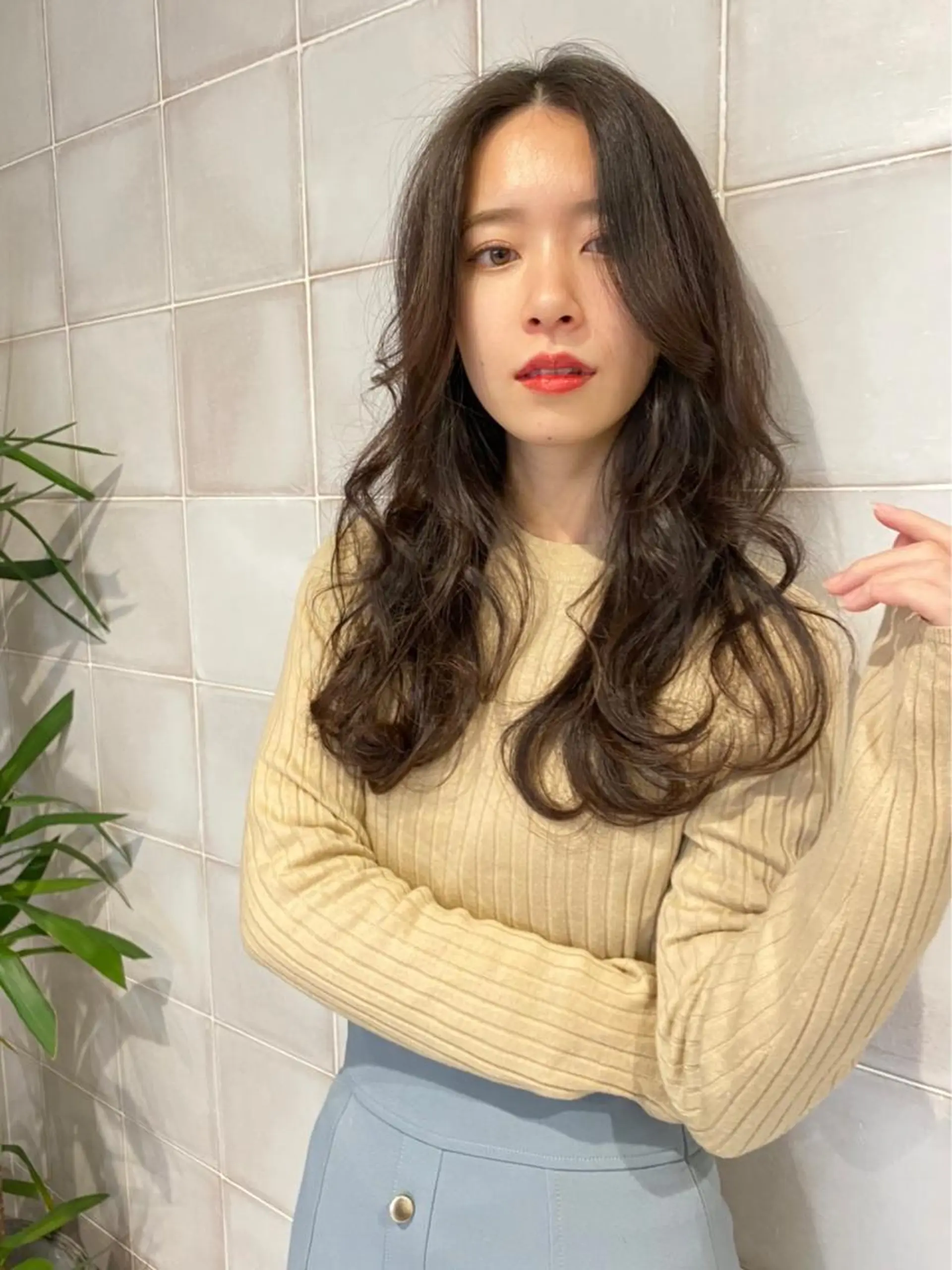 ロング カット ヘアカラー トリートメント ヘッドスパ newi銀座オオクラ ホユギのヘアスタイル