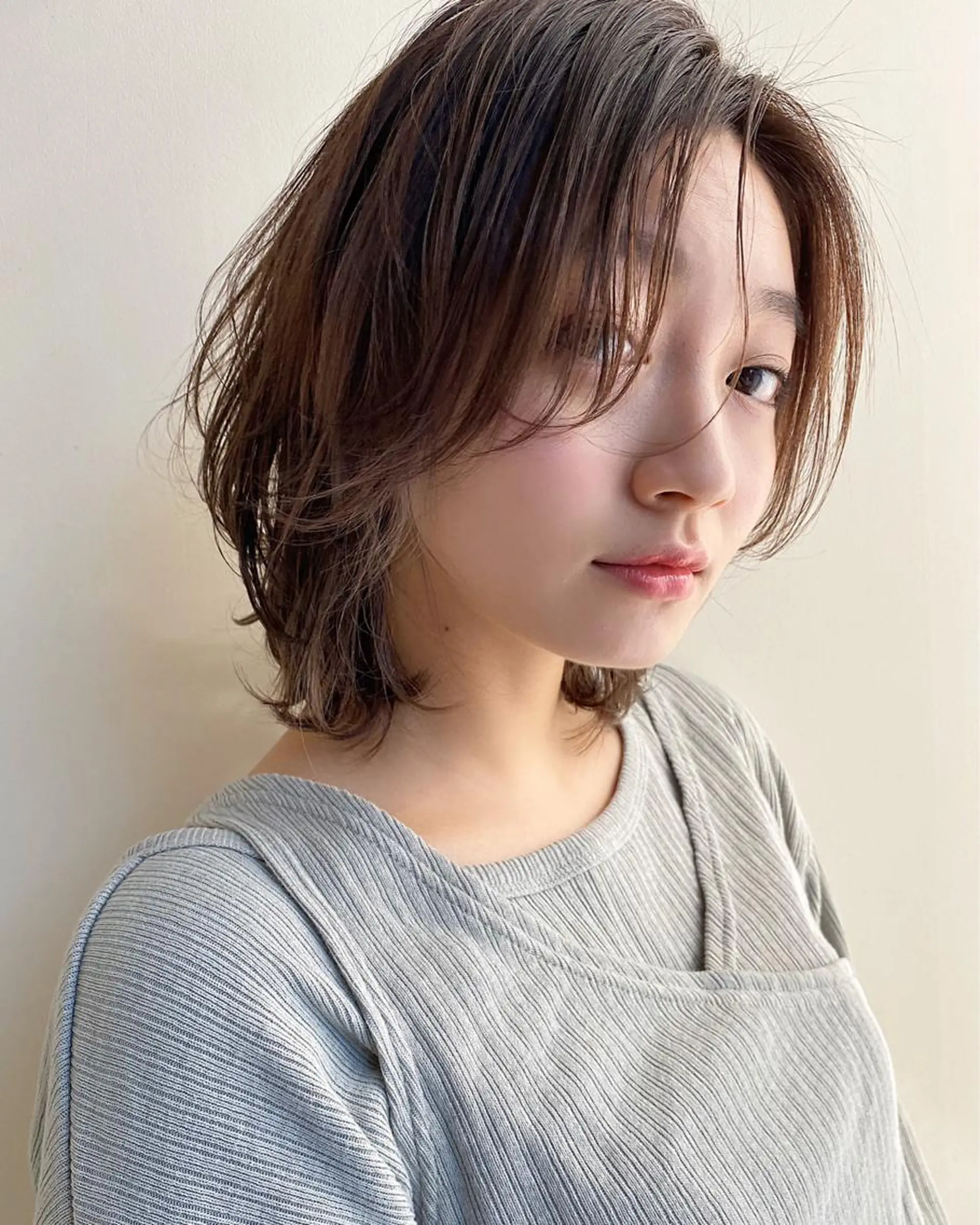 ミディアム カラー パーマ 小顔ボブ&レイヤー 特化🤎RISAのヘアスタイル