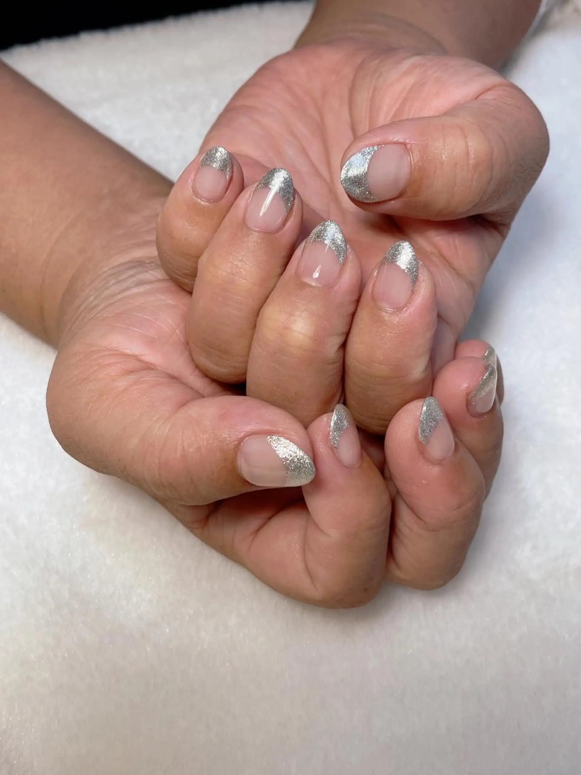 ネイル フレンチネイル ラメ(グリッター) ハンドネイル kipinail 川﨑えりかのネイルデザイン