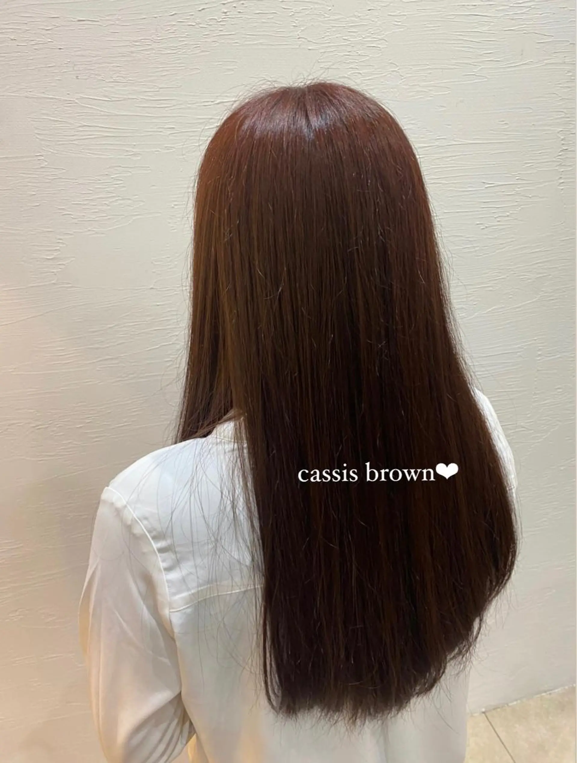 カラー ブリーチ ブラウンカラー カシス ブリーチなしカラー 横江 桃子のヘアスタイル