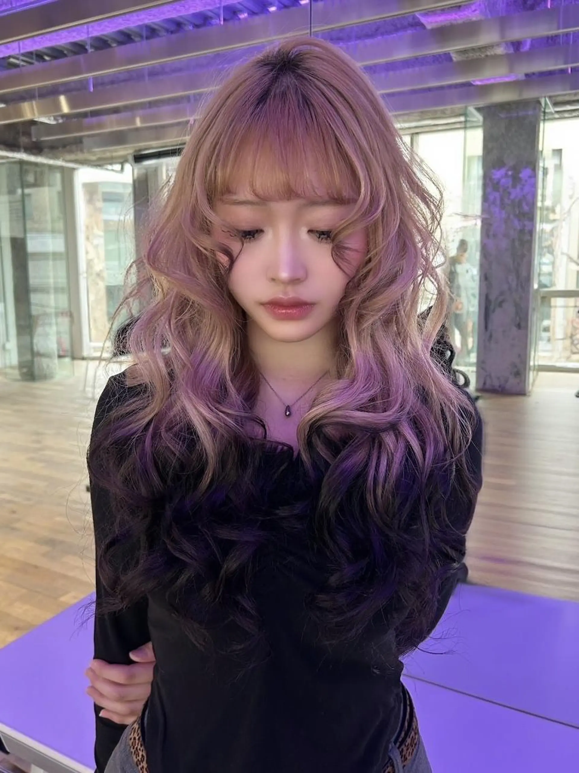 セミロング カラー ユイ☆レイヤーカット ヘアセット/ブリーチのヘアスタイル