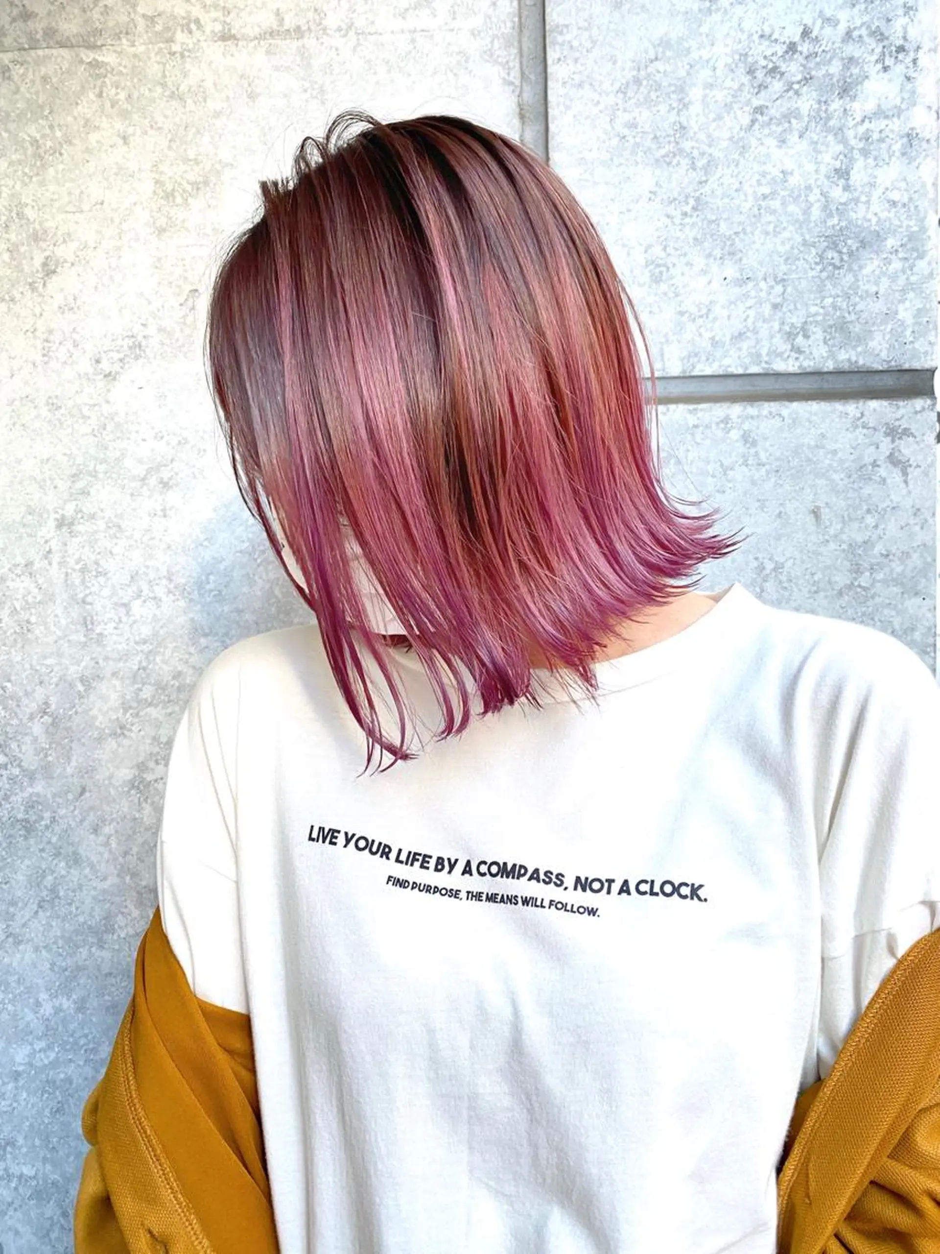 ミディアム カラー カット ヘアカラー トリートメント 癖毛救済✂️ボブ /髪質改善ストレートのヘアスタイル