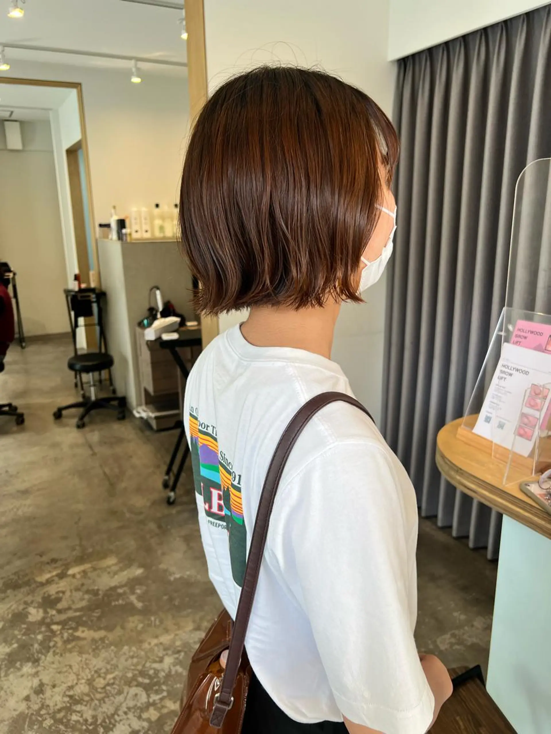 ショート カット ヘアカラー トリートメント ミディアムパーマ /癖毛パーマのヘアスタイル