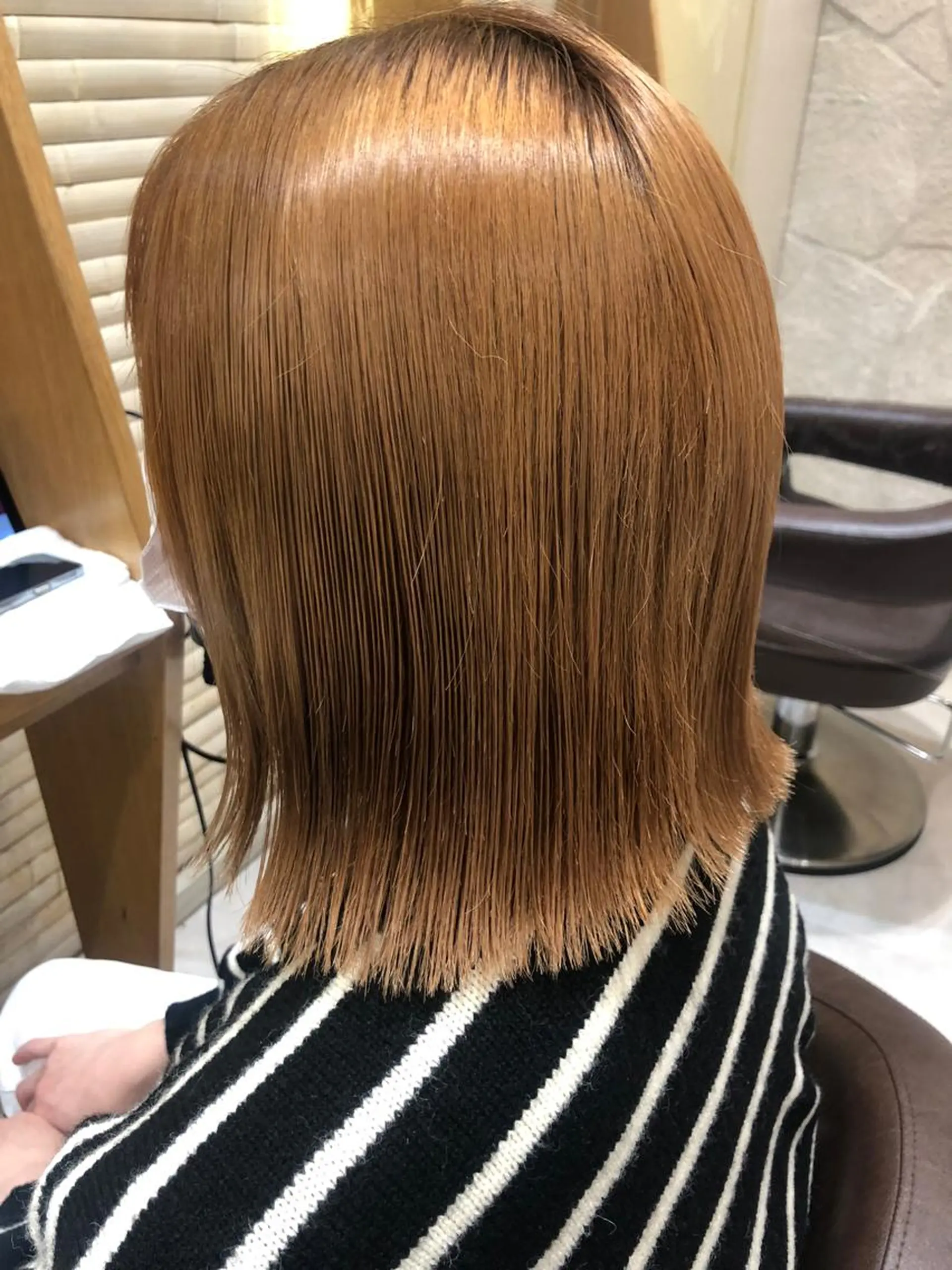 ミディアム 切りっぱなしボブ ボブ 美髪矯正/渡辺 りんのヘアスタイル