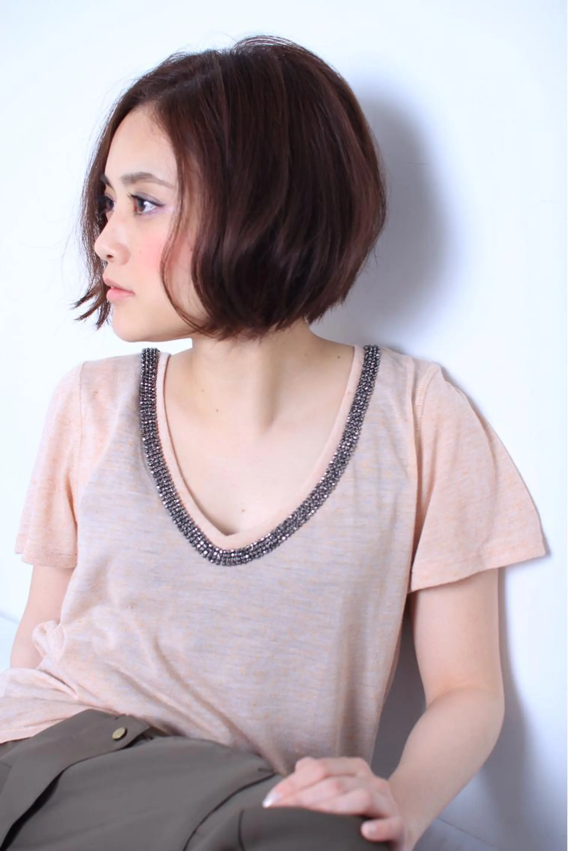 ショート ハイライト 髪質改善 小顔カット Endearing 銀座/レイヤーカットのヘアスタイル