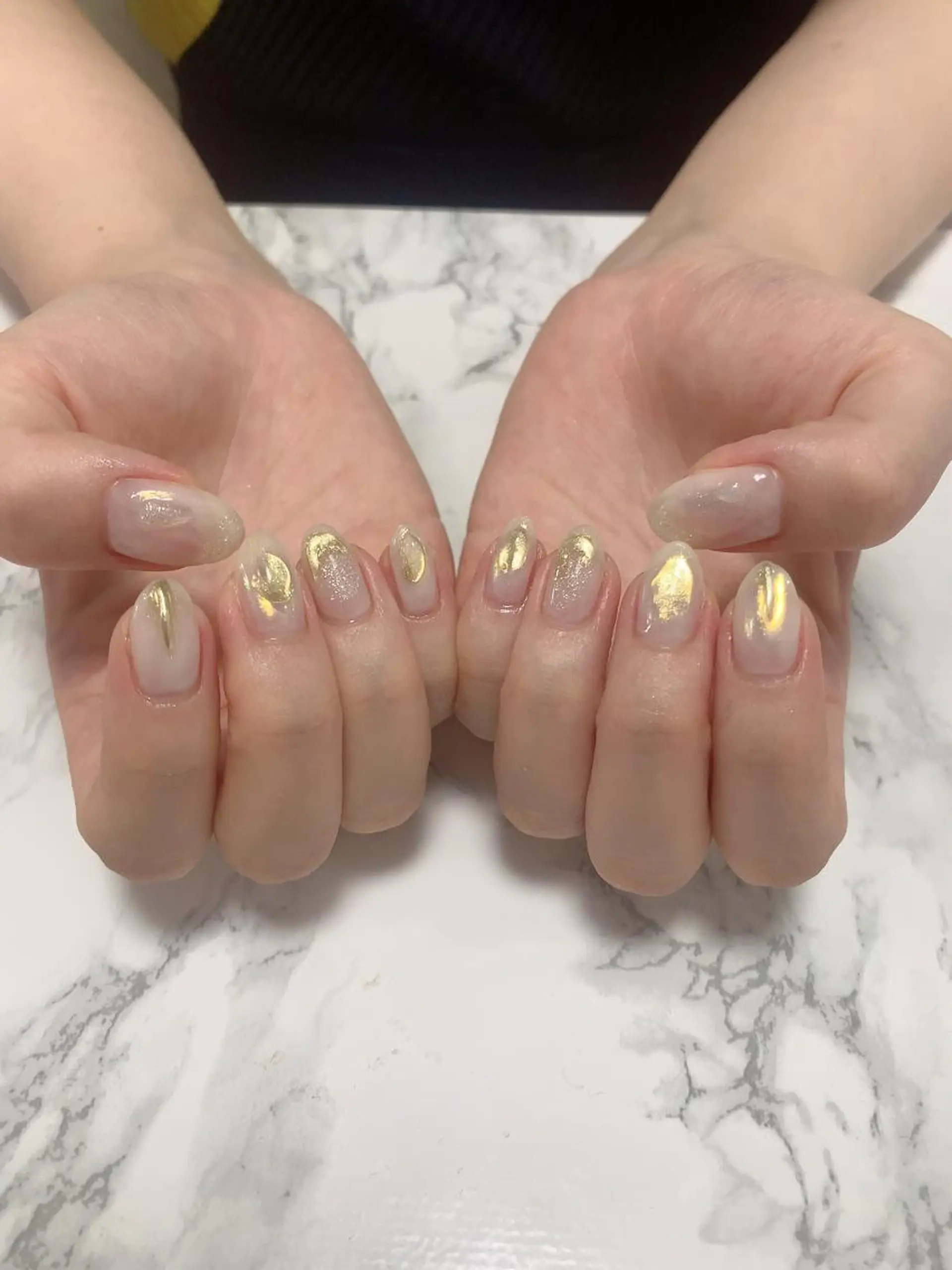 ネイル ハンドネイル はな💎ネイル ワンホン、長さ出しのネイルデザイン