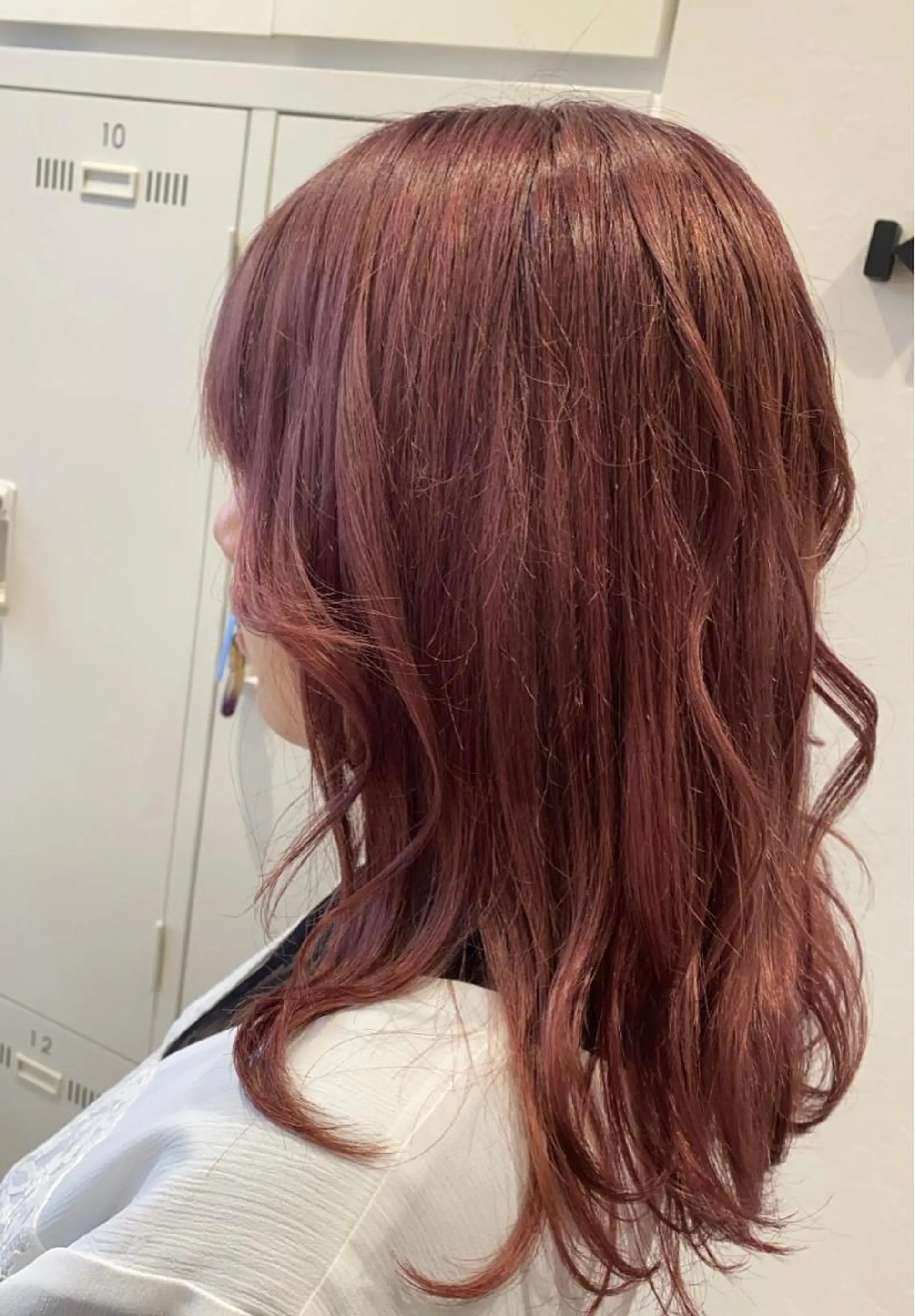 セミロング カラー ブリーチ カシス ダブルカラー ピンクカラー ピンクパープル 渋谷/韓国レイヤー/ シールエクステ ななのヘアスタイル