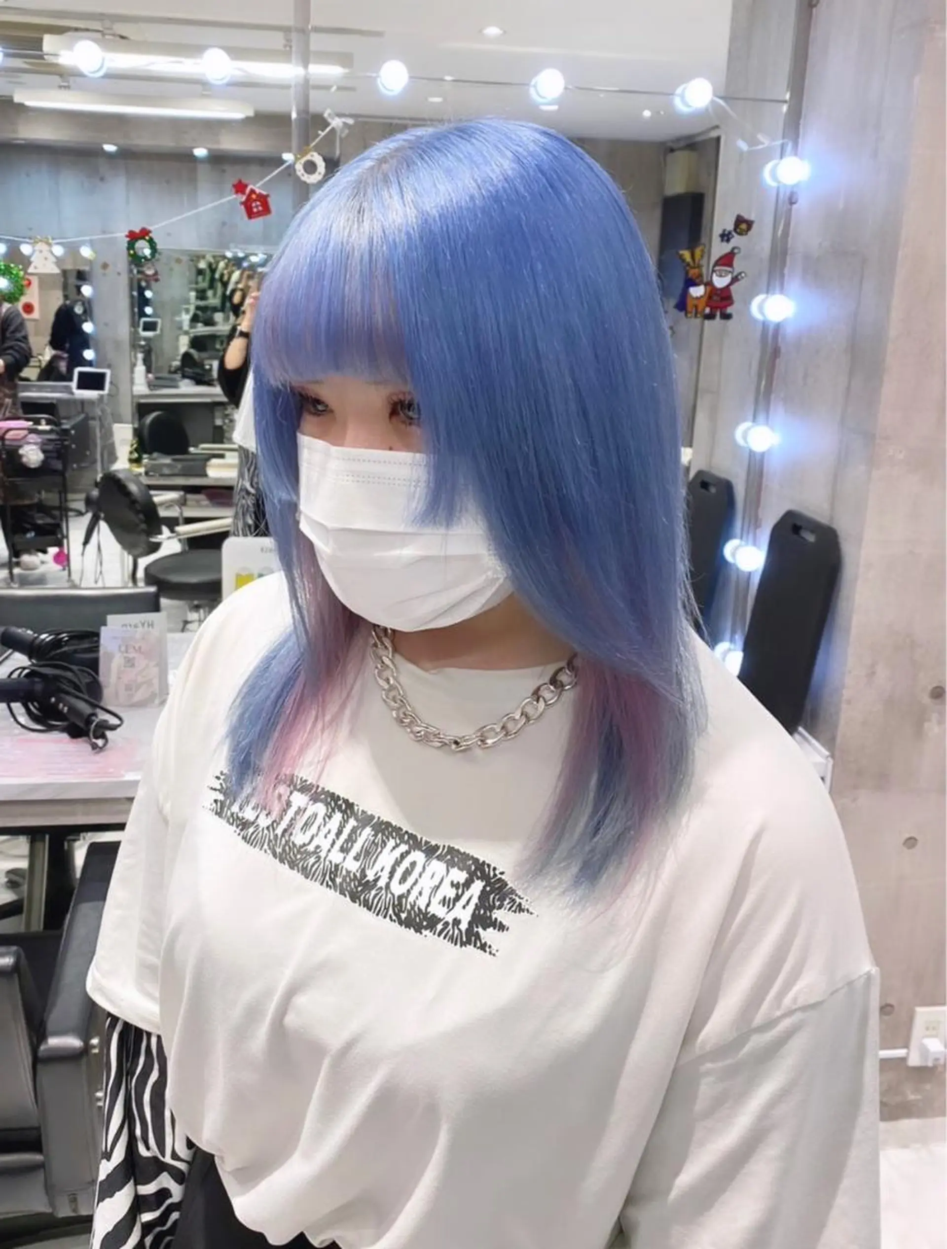 セミロング カラー パーマ ヘアアレンジ メンズ キッズ ネイル マツエク・マツパ アイブロウ メンズインナーカラー ブルーカラー インナーカラー ピンクカラー 眉カラー ハイトーンNo.1 👩🏼NaGiSaのヘアスタイル