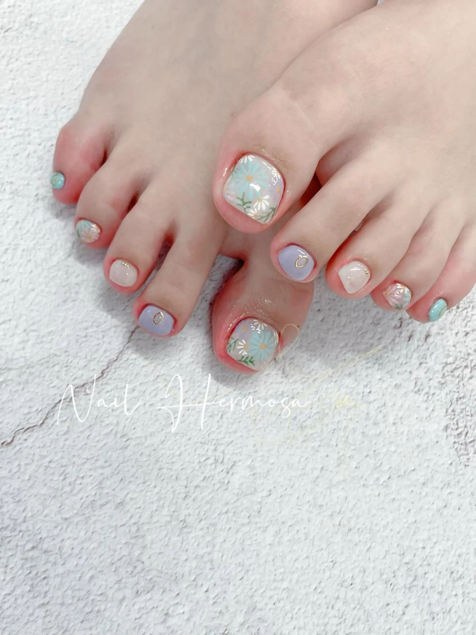 ネイル 桜ネイル 長さ出し フラッシュネイル フラワーネイル フットネイル フットネイル ネイル エルモサのネイルデザイン