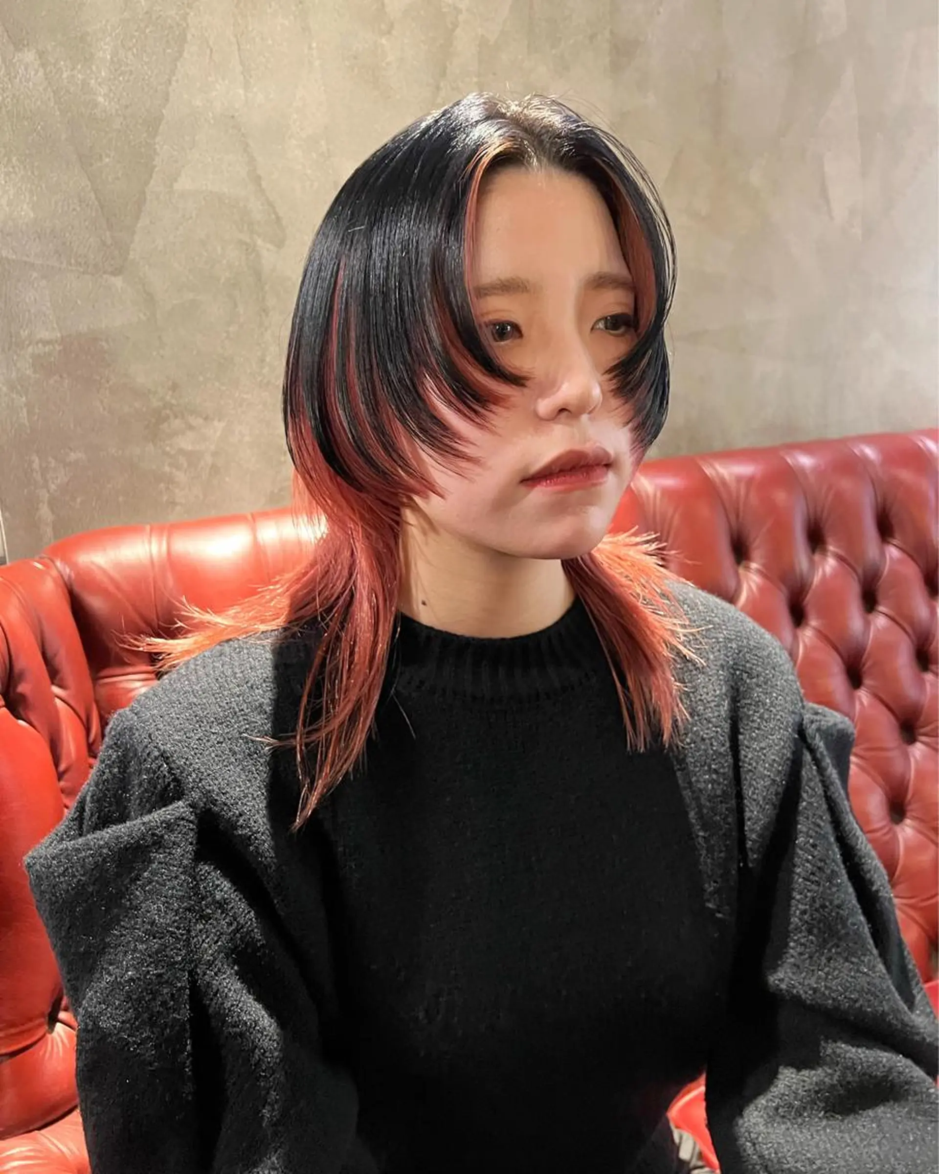 セミロング カラー デザインカラー カット ヘアカラー 圧倒的デザイン力 店長🎨RENAのヘアスタイル