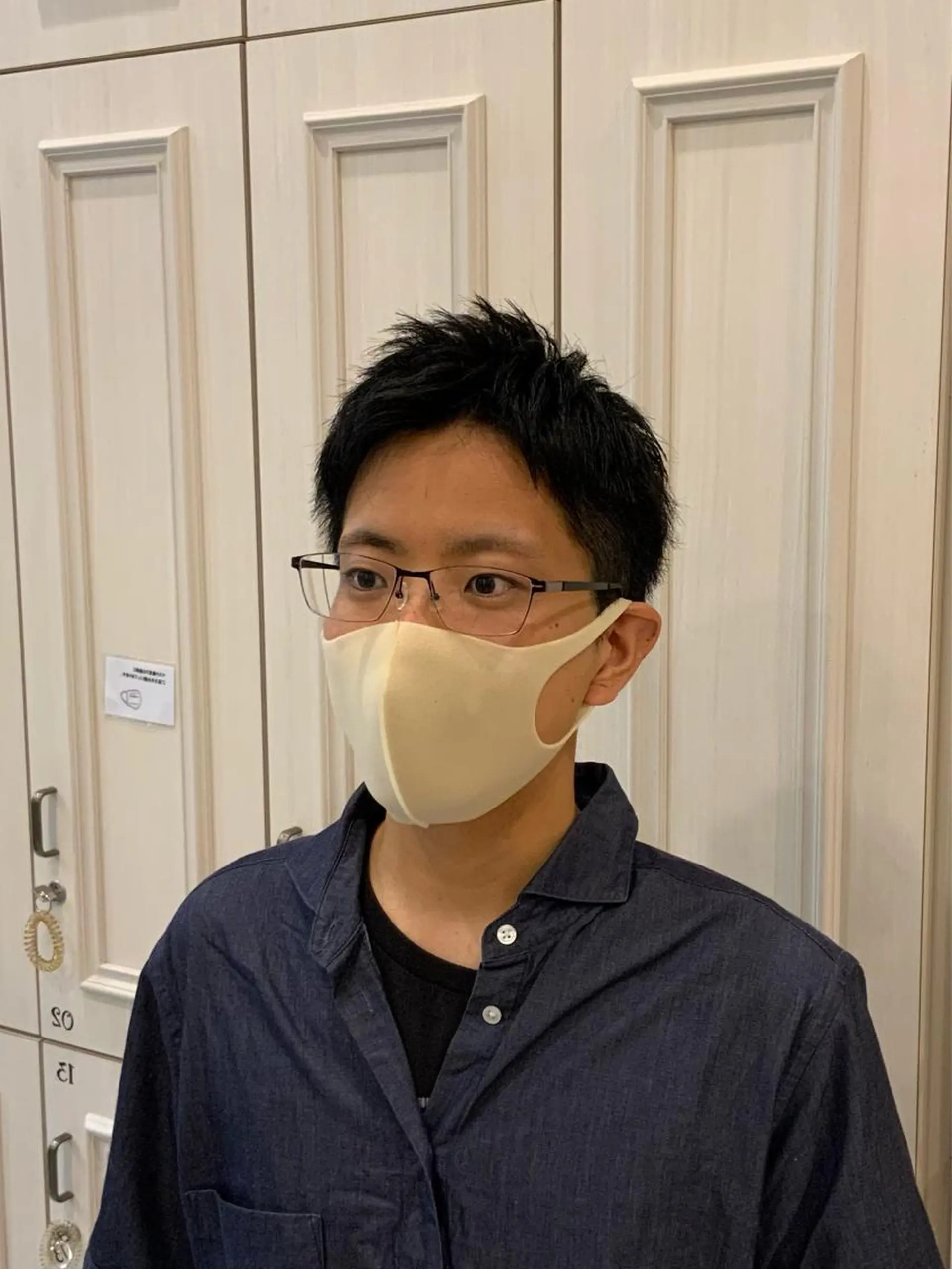 メンズ アップバング 大阪ウルフカット 🐺デザインカラーのヘアスタイル