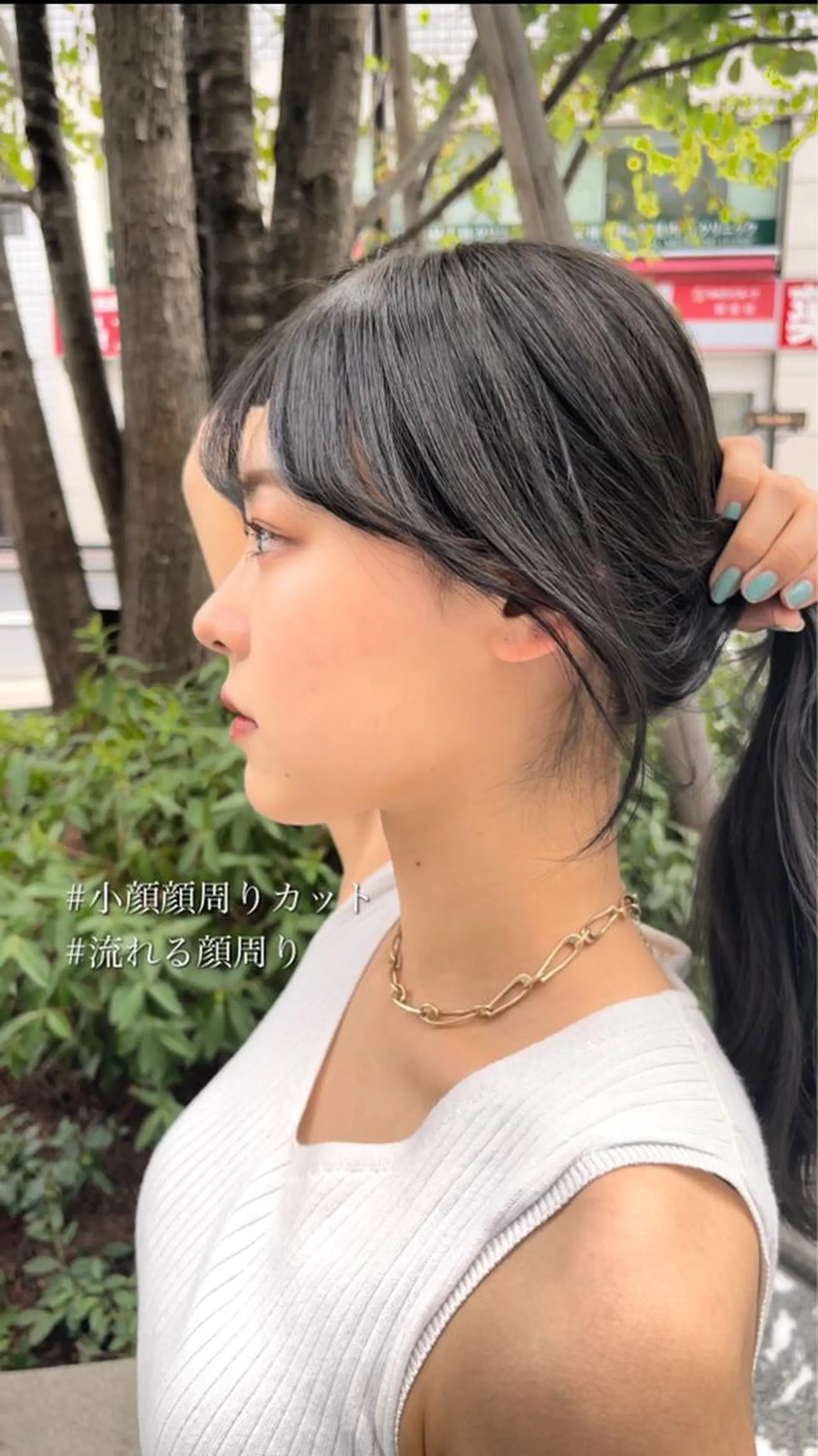 セミロング カラー アディクシーカラー ベージュカラー 透明感カラー イヤリングカラー グレージュ 顔周り特化/韓国ヘア /レイヤー/吉野幸大のヘアスタイル