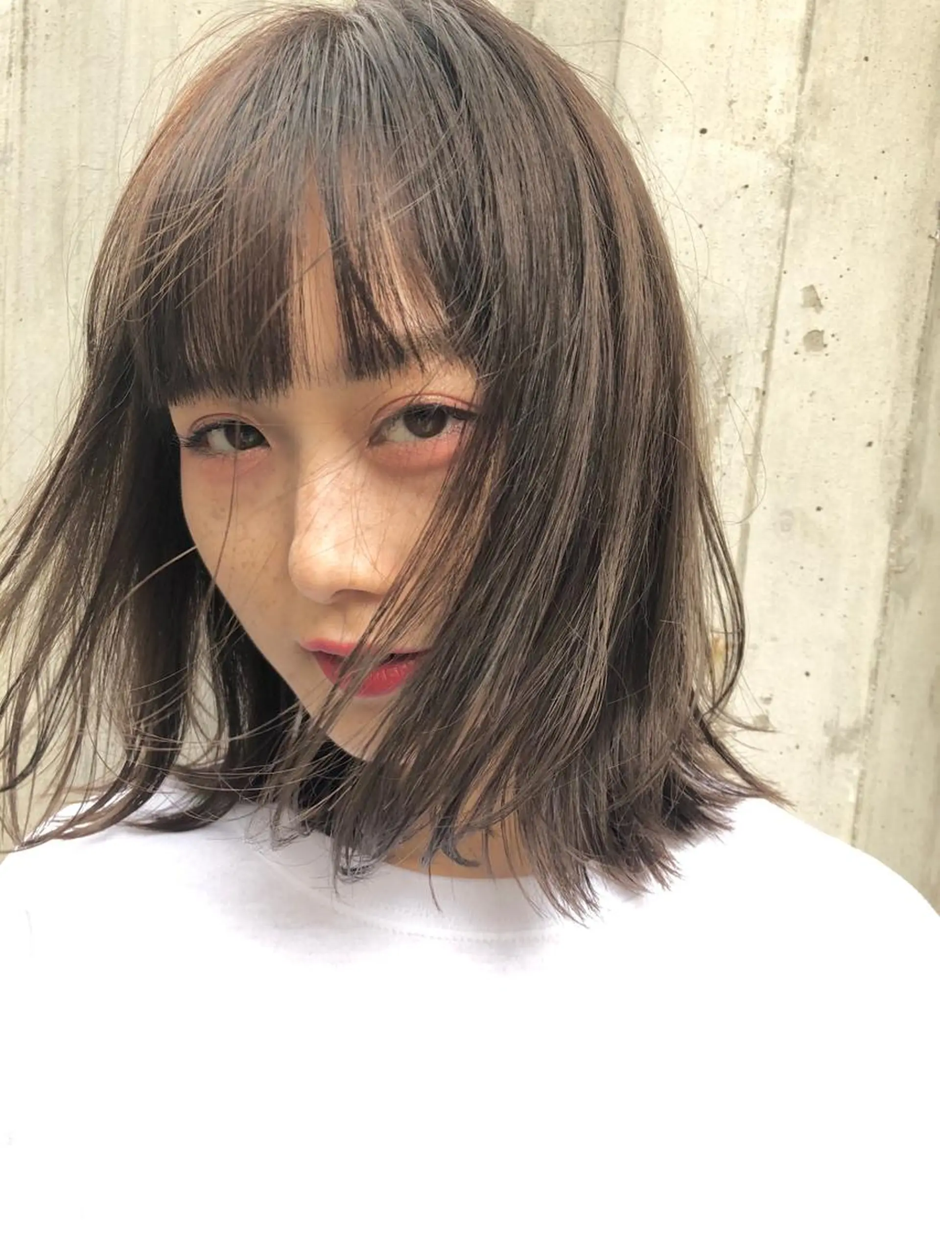 ミディアム カラー 切りっぱなしボブ ブラウンカラー ナチュラルブラウン ボブ カット ヘアカラー トリートメント 上品な大人レイヤー 🍀渋谷🍀濱口敬太のヘアスタイル