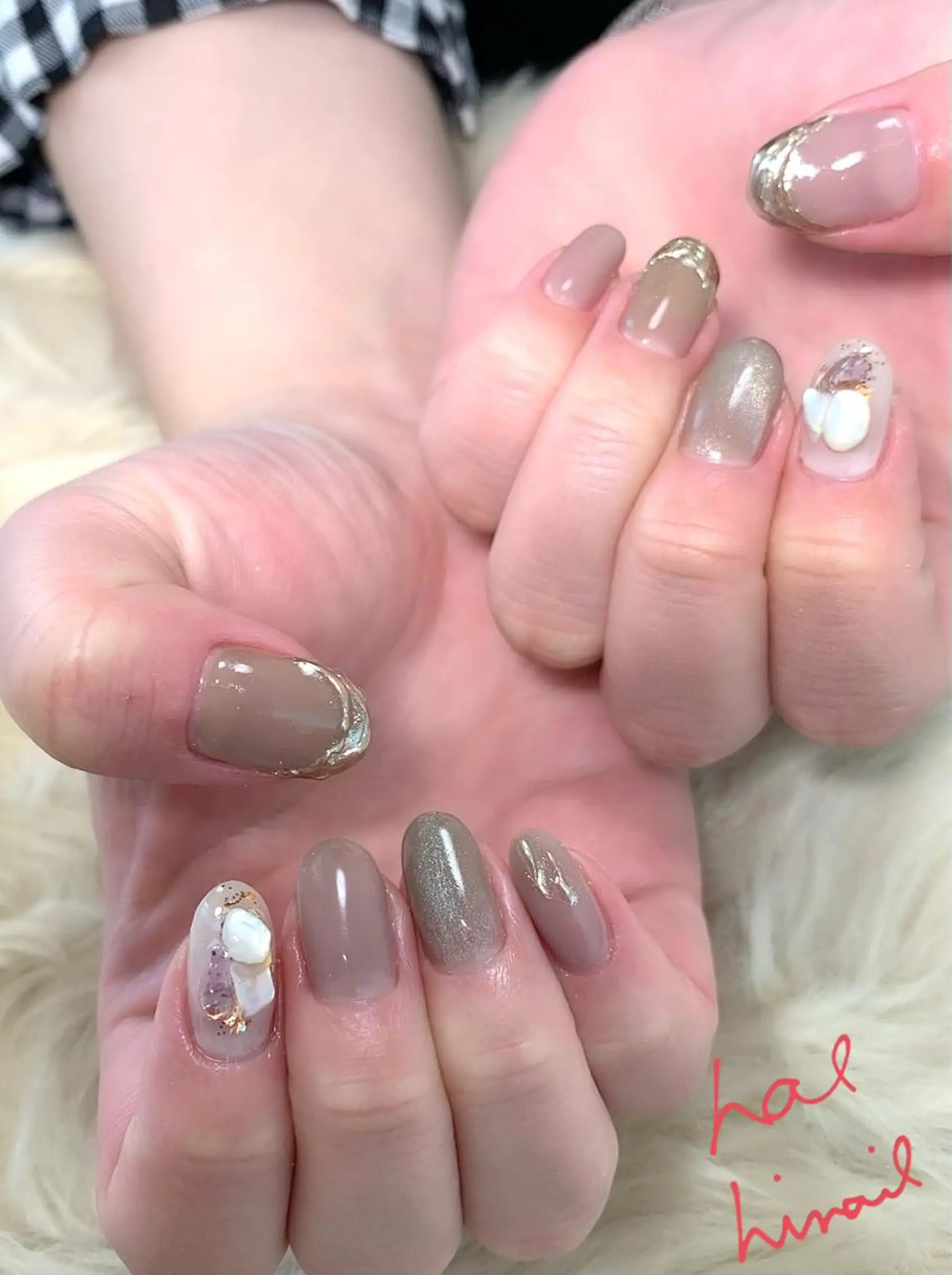 ネイル フレンチネイル マグネットネイル ミラーネイル はるひな ねいるのネイルデザイン