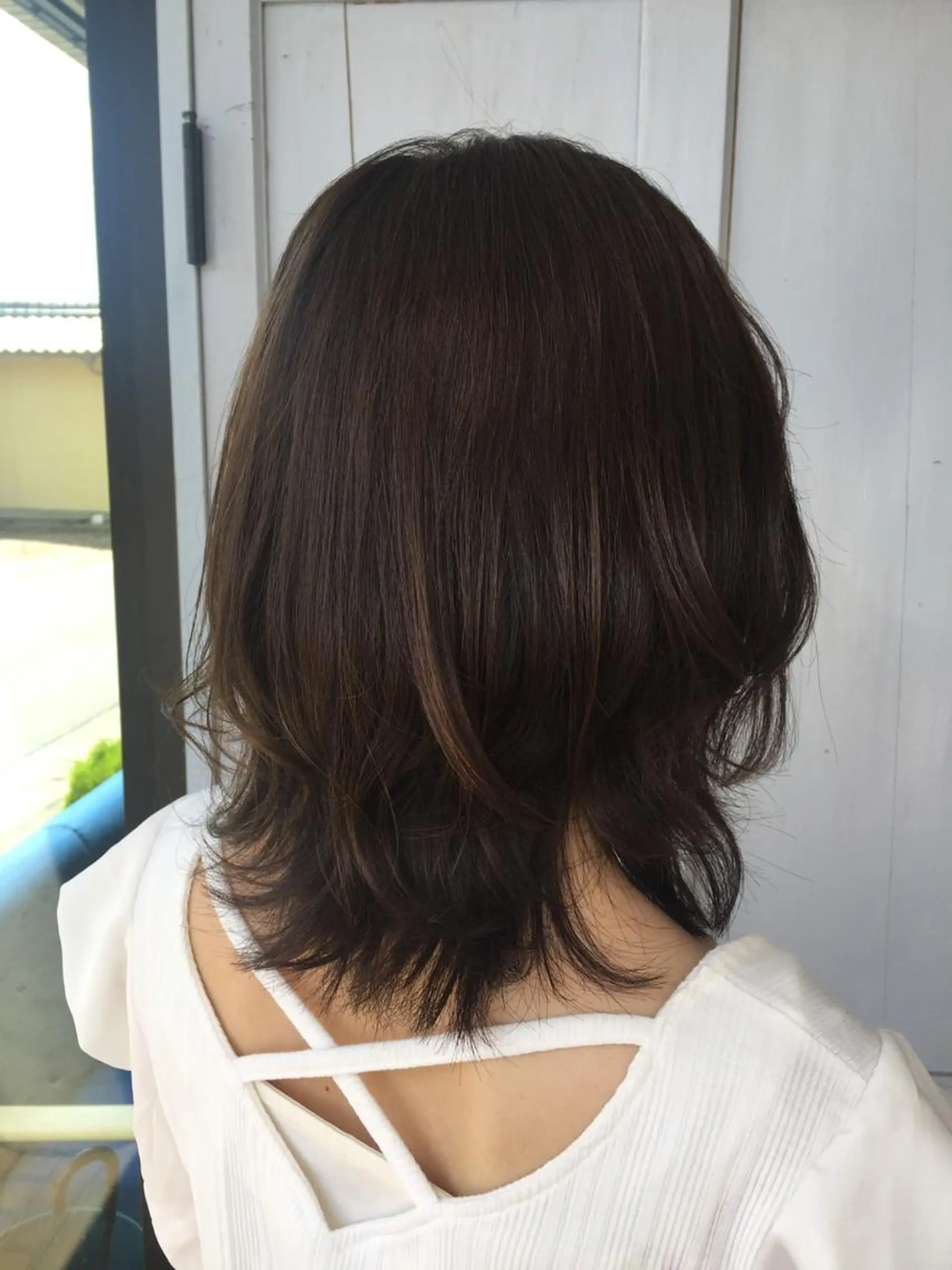 ミディアム カラー アッシュ ツキダテ ユイのヘアスタイル