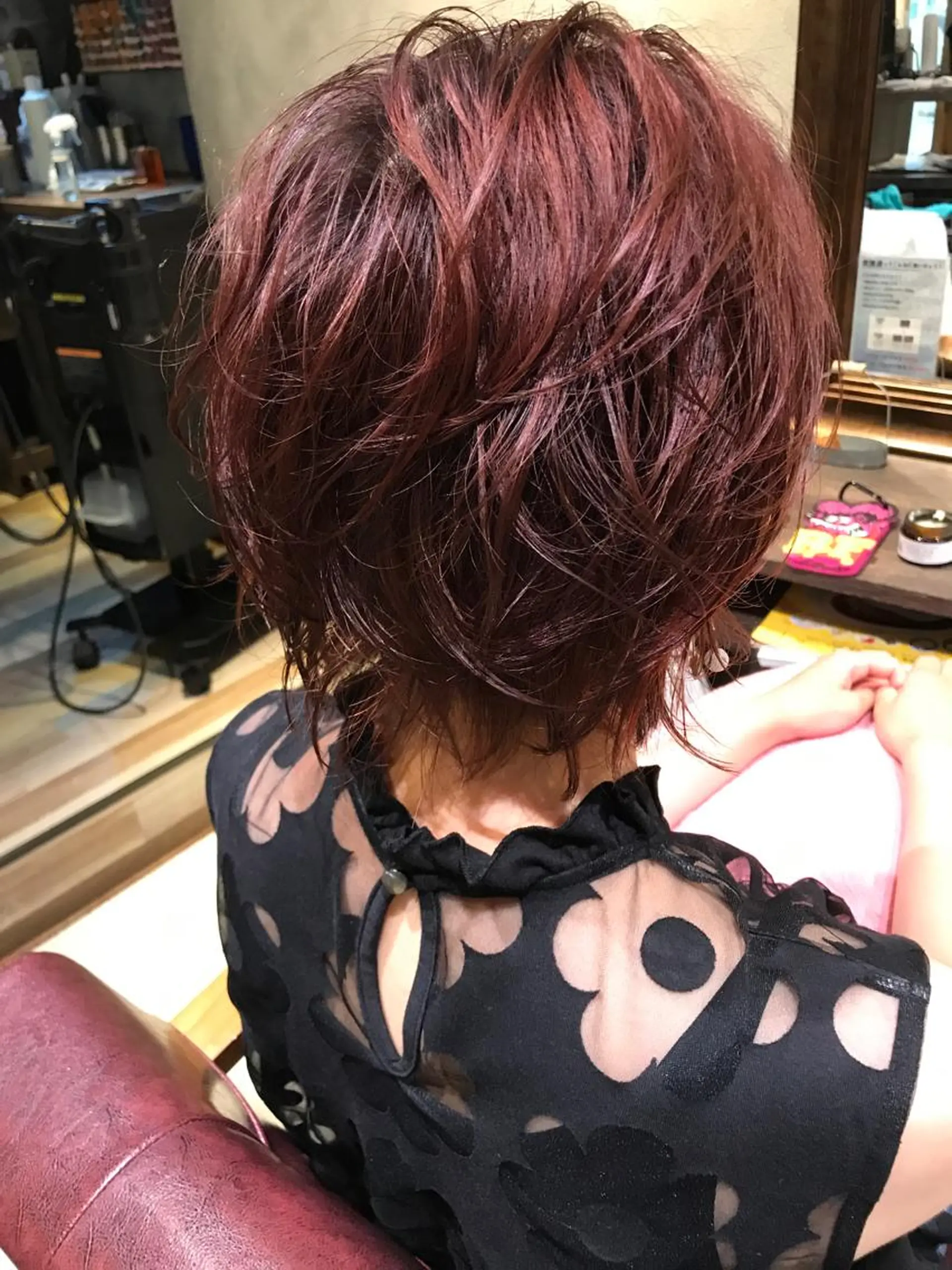 ショート カラー パーマ ラベンダーカラー ピンクカラー ピンクパープル パープルカラー 松村 崇弘のヘアスタイル