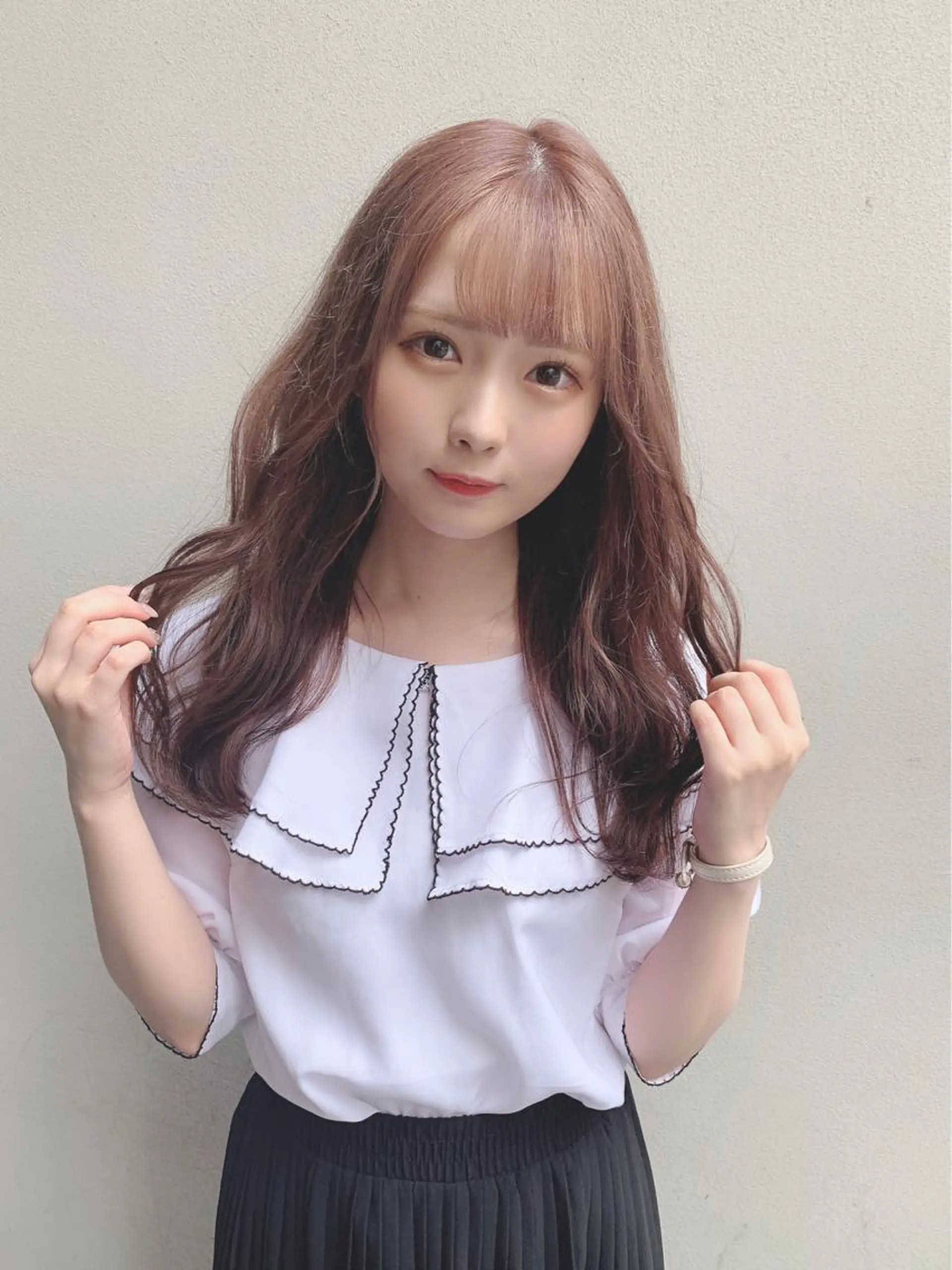 セミロング カラー ベージュカラー ラベンダーカラー ラベンダーベージュ 矢野 晃平のヘアスタイル