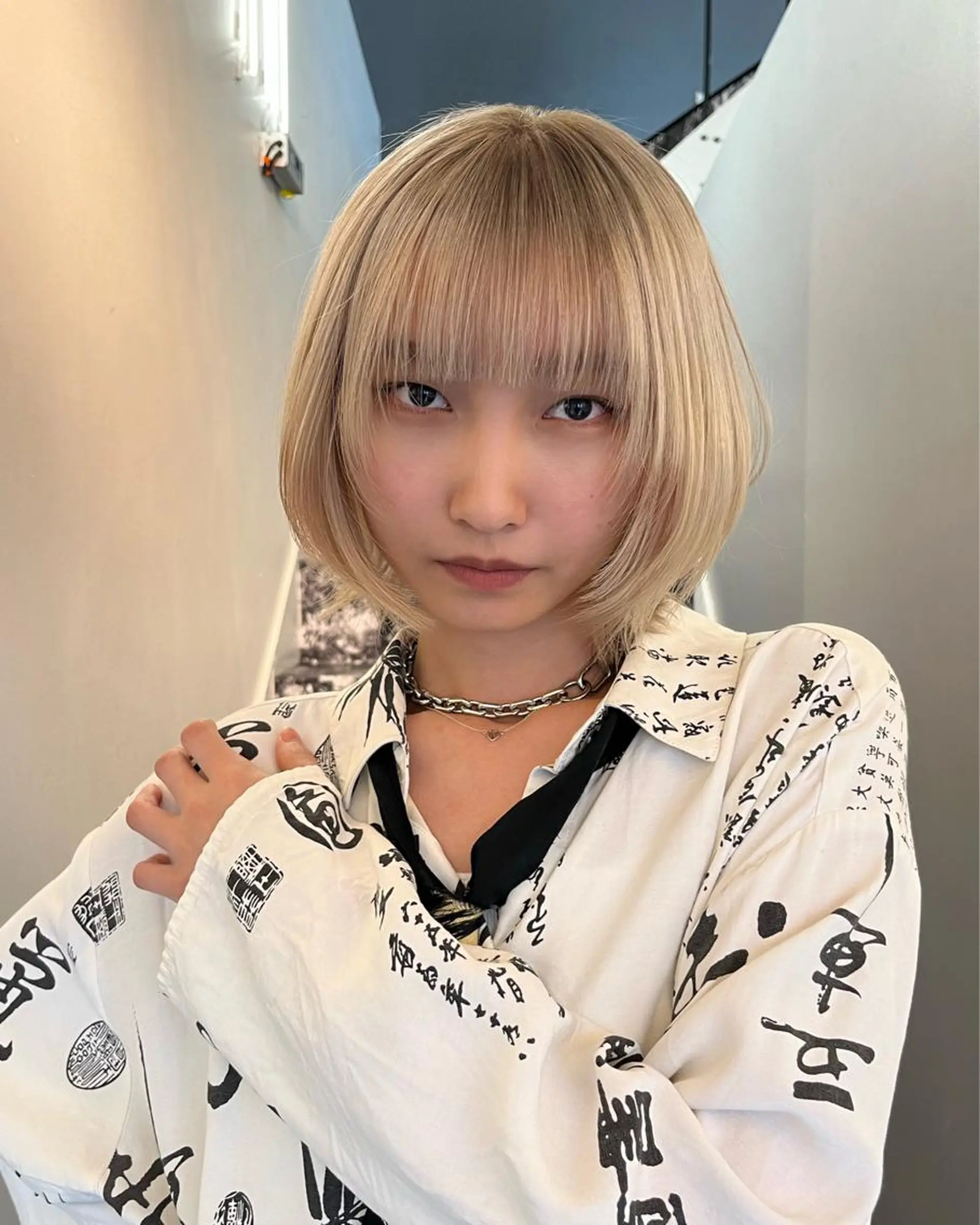 ミディアム カラー ヘアアレンジ メンズ キッズ デザインカラー 原宿/キシタのヘアスタイル