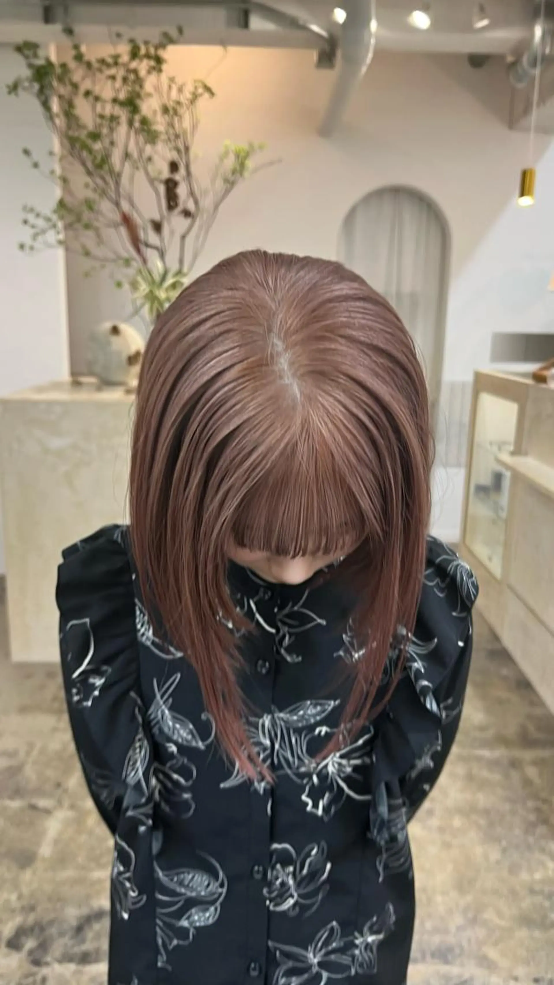 ミディアム カラー ヘアカラー 清水愛果/似合わせ カット/透明感カラーのヘアスタイル